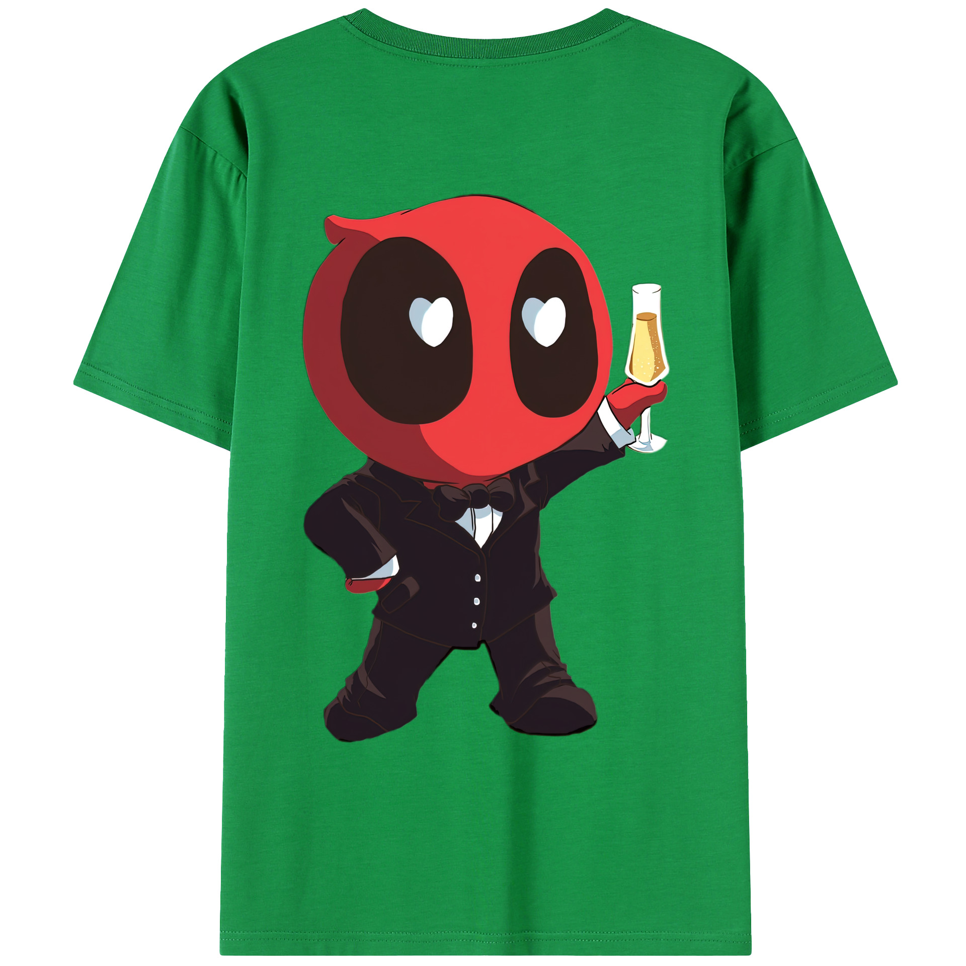 （画像用） Deadpool デッドプール 綿100％ メンズ半袖Tシャツ（バックプリント） 通気性