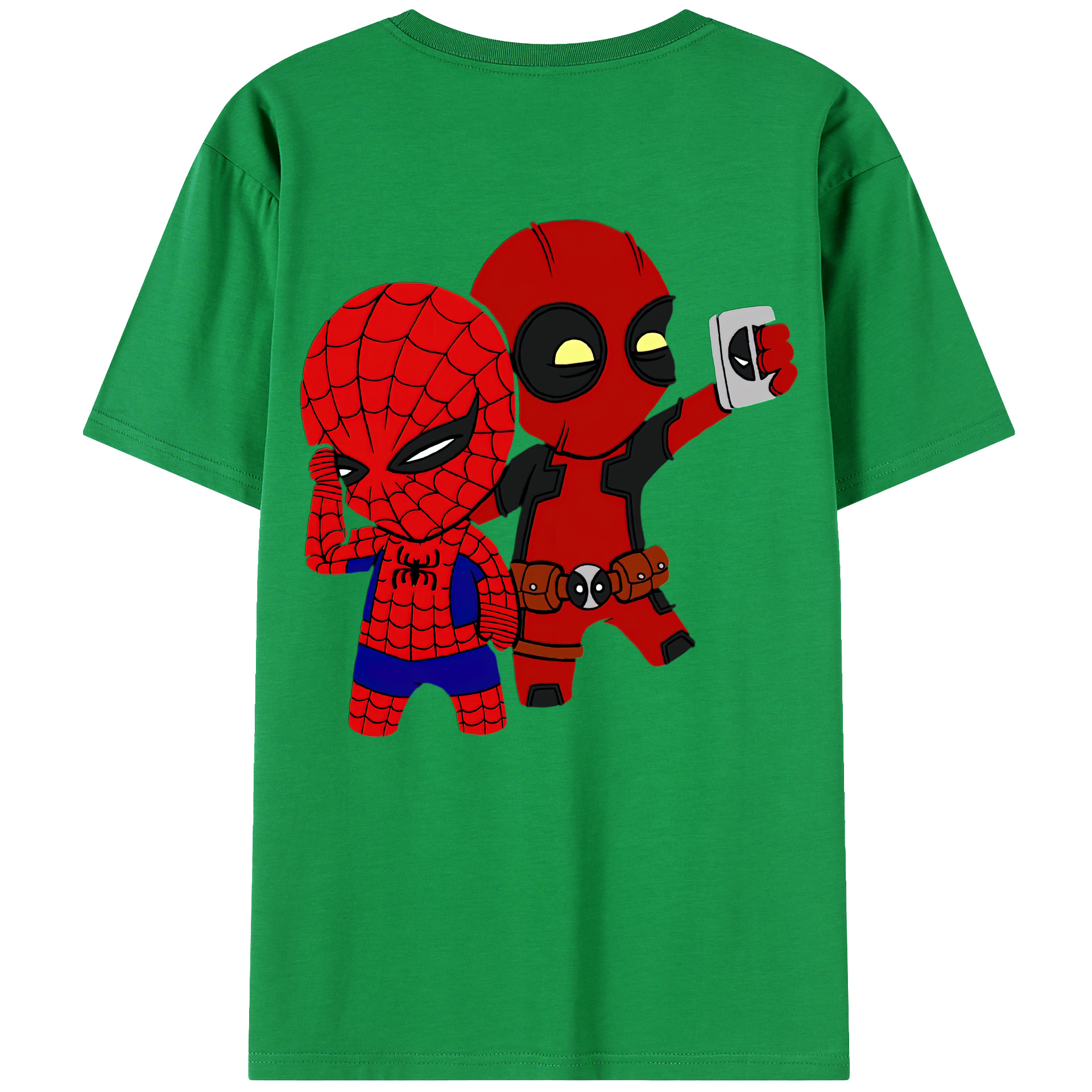 （画像用） Deadpool デッドプール 綿100％ メンズ半袖Tシャツ（バックプリント） 通気性