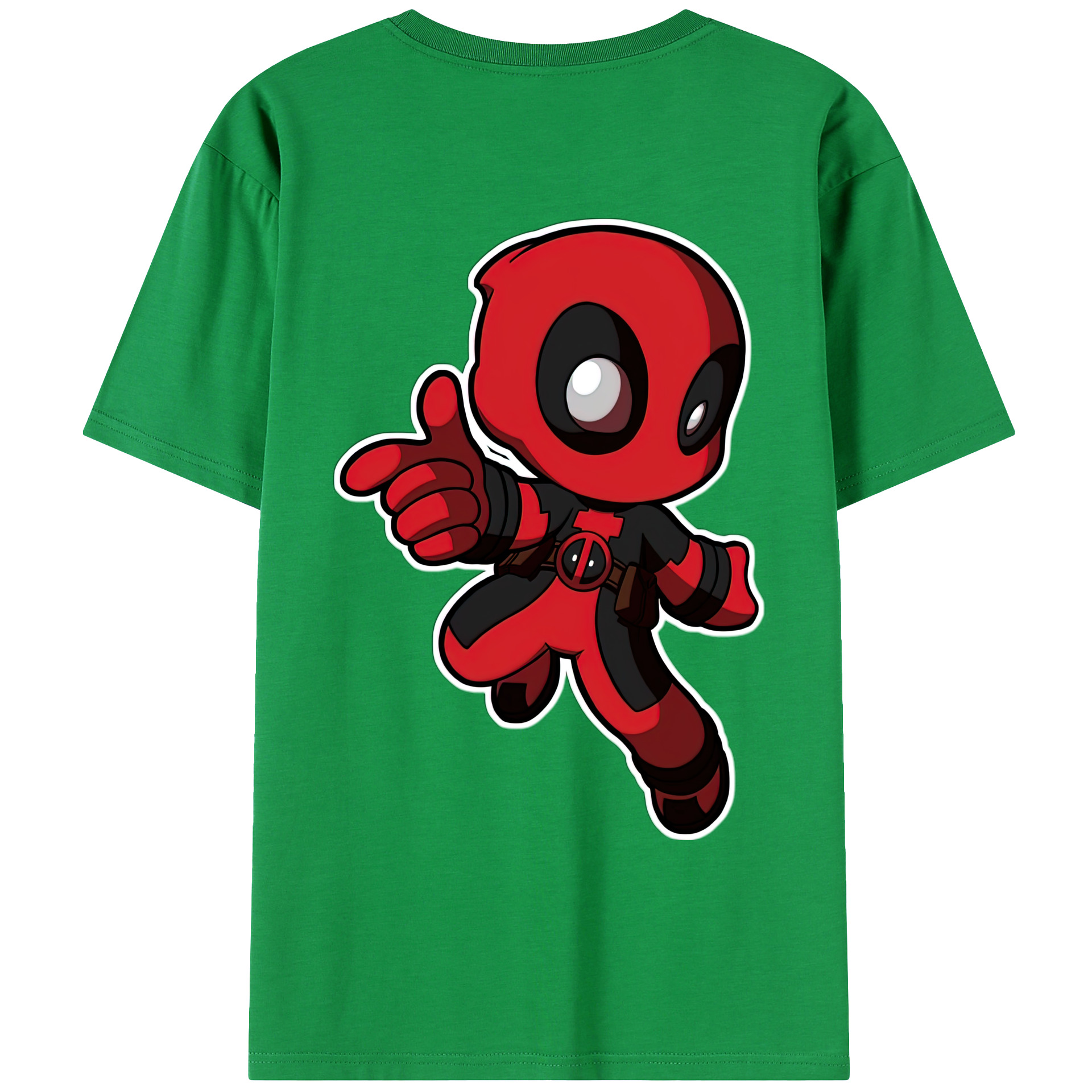 （画像用） Deadpool デッドプール 綿100％ メンズ半袖Tシャツ（バックプリント） 通気性
