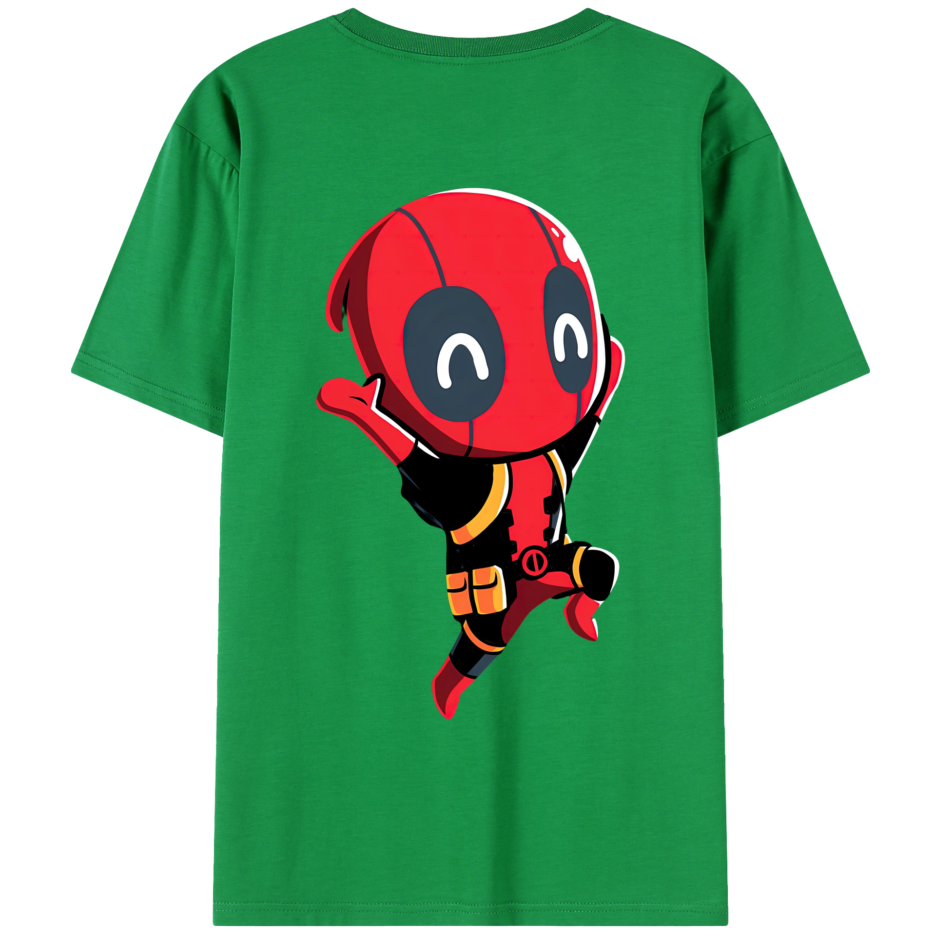 （画像用） Deadpool デッドプール 綿100％ メンズ半袖Tシャツ（バックプリント） 通気性