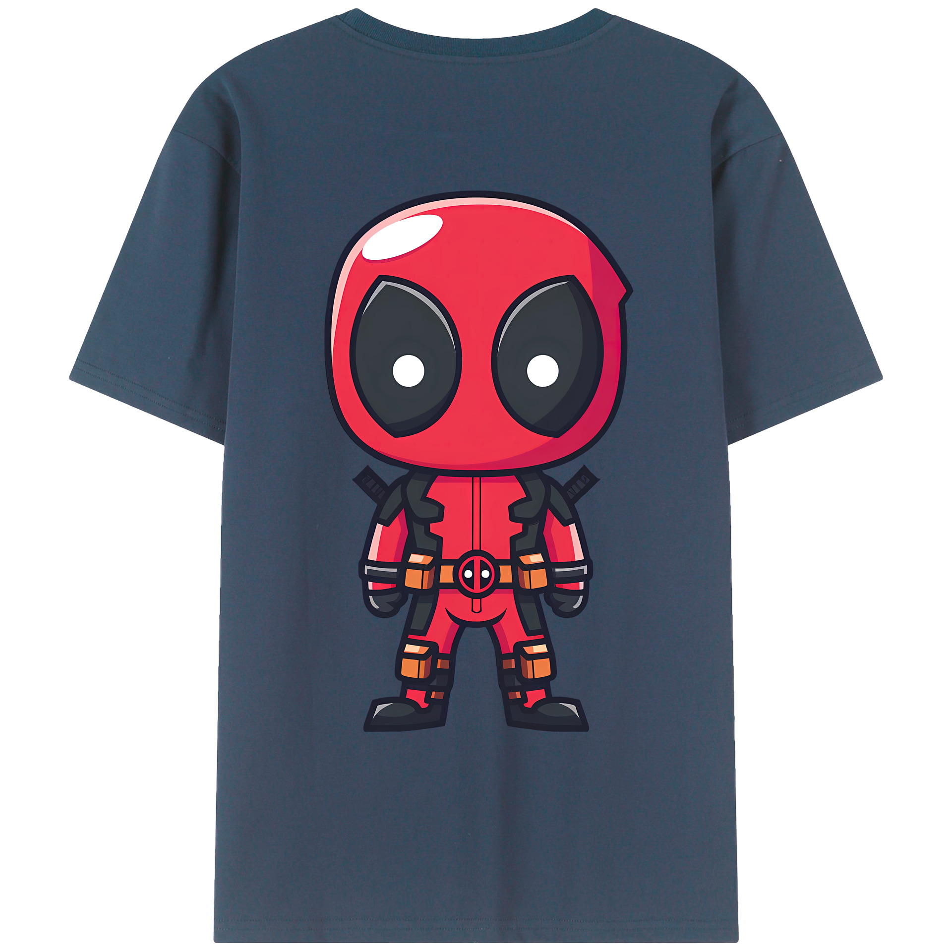 （画像用） Deadpool デッドプール 綿100％ メンズ半袖Tシャツ（バックプリント） 通気性