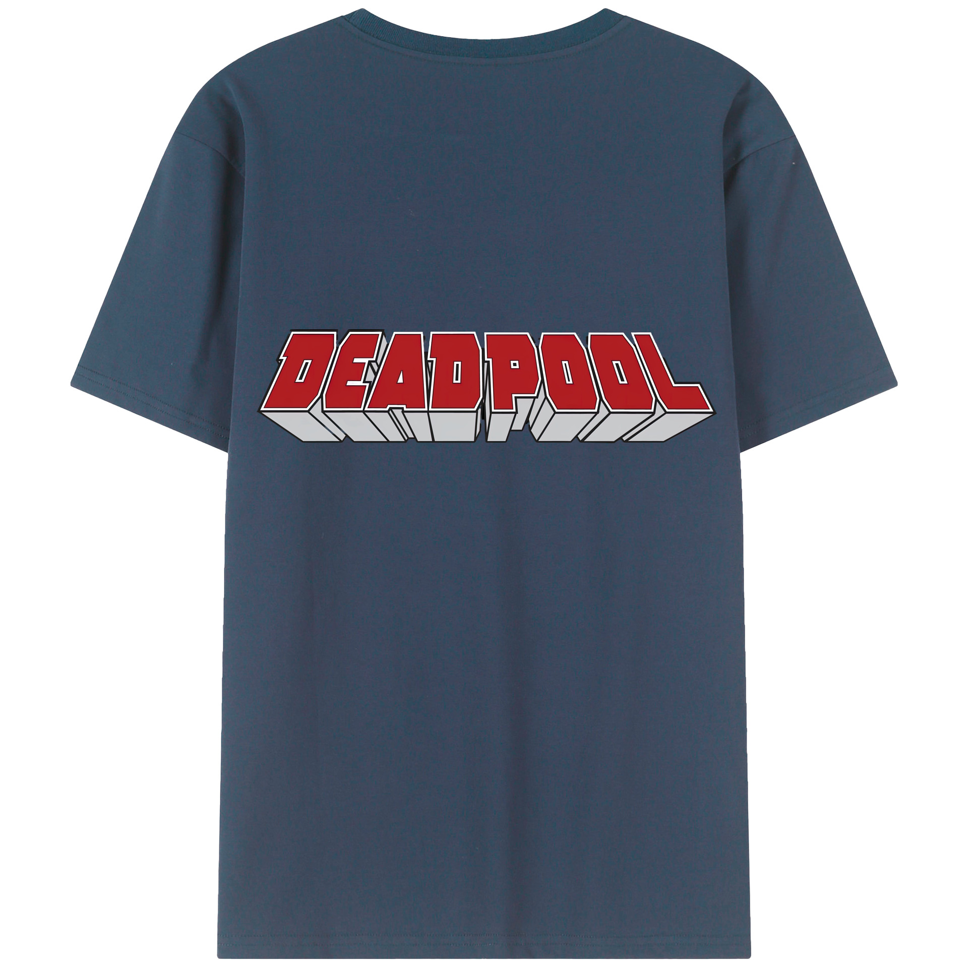 （画像用） Deadpool デッドプール 綿100％ メンズ半袖Tシャツ（バックプリント） 通気性
