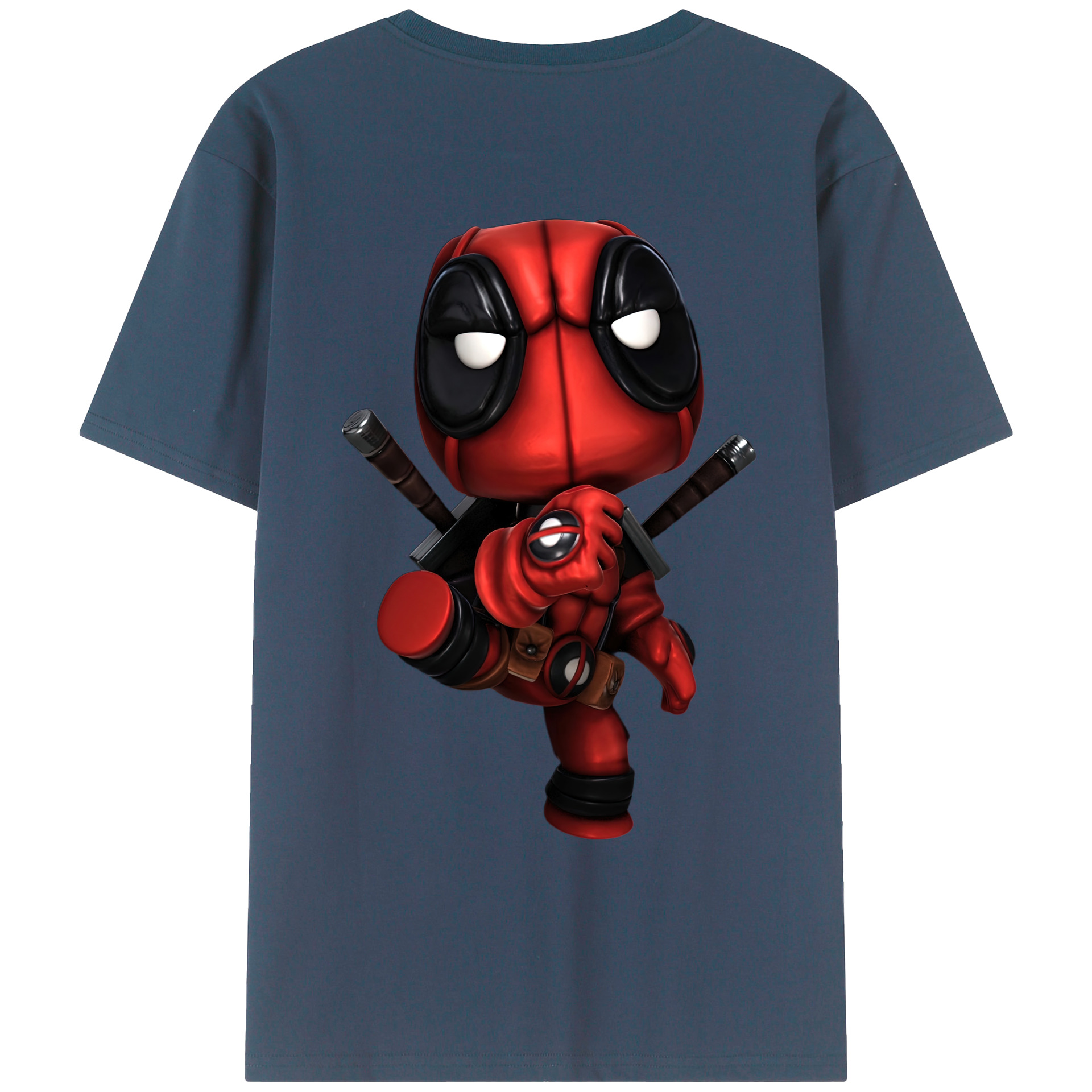 （画像用） Deadpool デッドプール 綿100％ メンズ半袖Tシャツ（バックプリント） 通気性