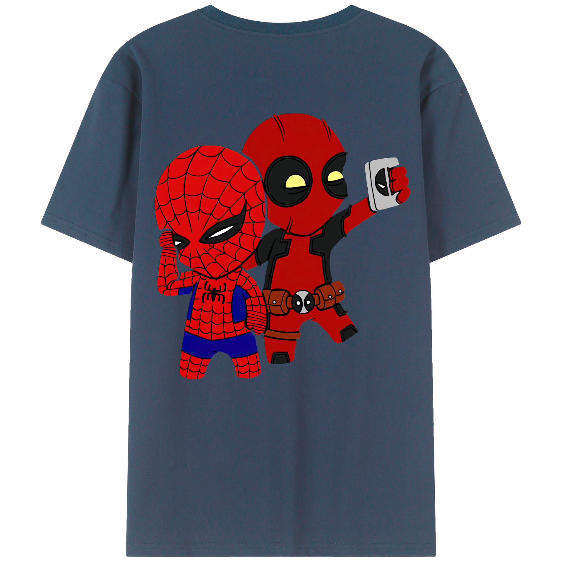 （画像用） Deadpool デッドプール 綿100％ メンズ半袖Tシャツ（バックプリント） 通気性