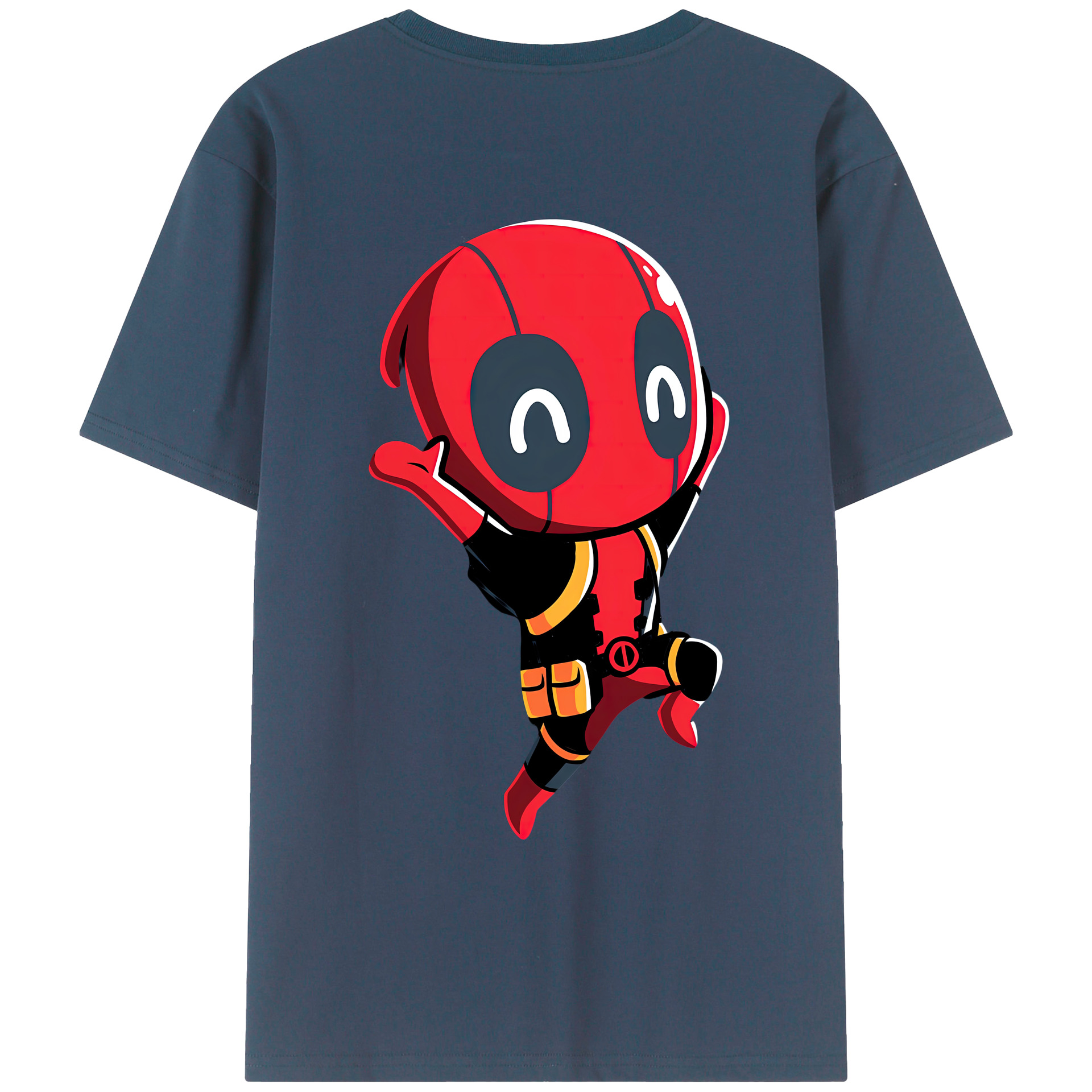 （画像用） Deadpool デッドプール 綿100％ メンズ半袖Tシャツ（バックプリント） 通気性