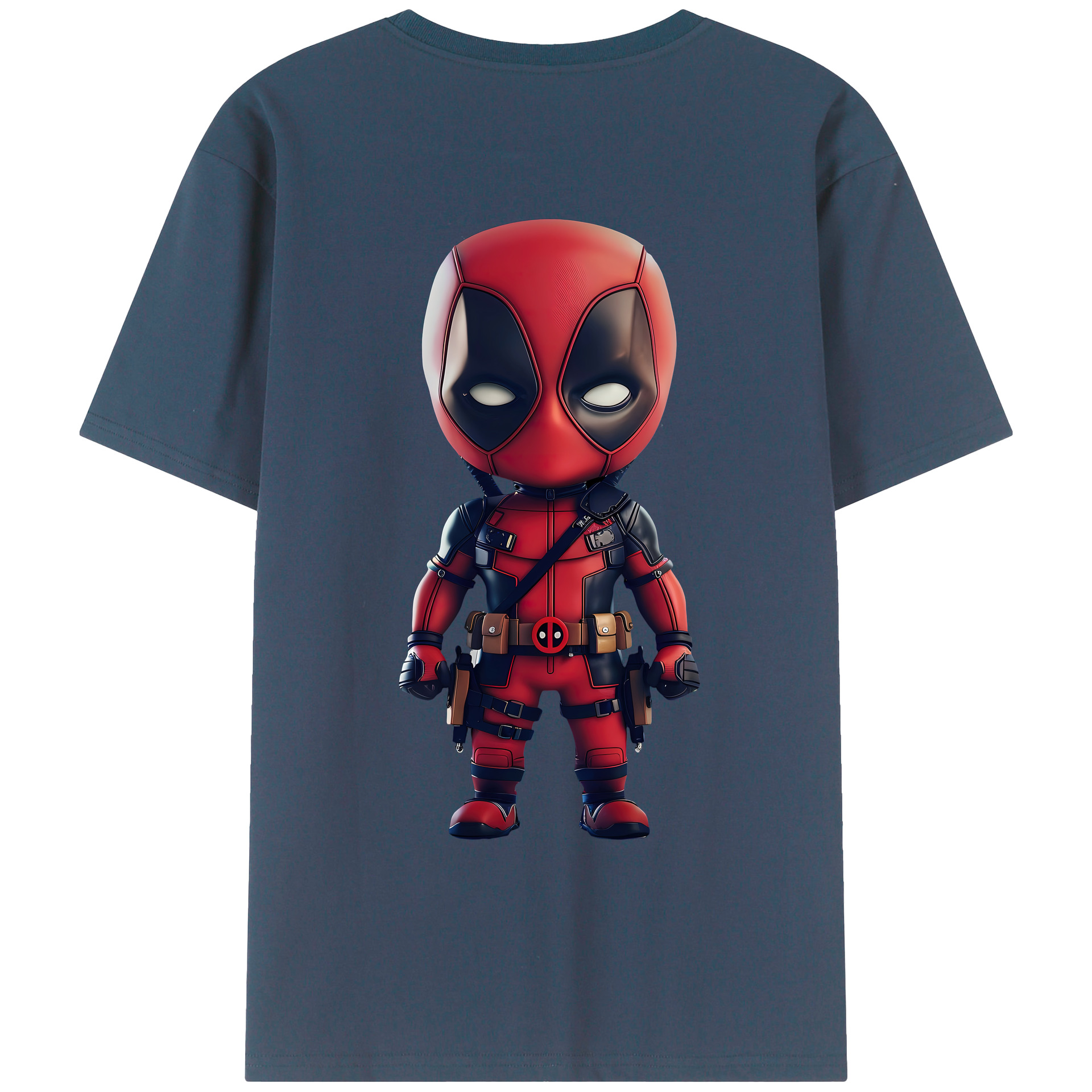 （画像用） Deadpool デッドプール 綿100％ メンズ半袖Tシャツ（バックプリント） 通気性