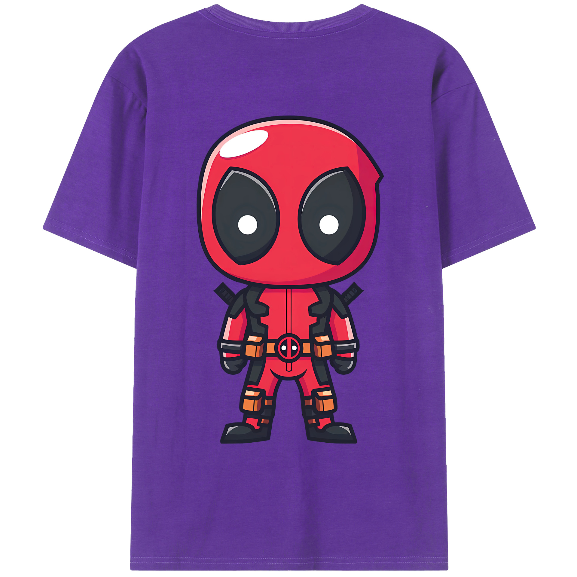 （画像用） Deadpool デッドプール 綿100％ メンズ半袖Tシャツ（バックプリント） 通気性