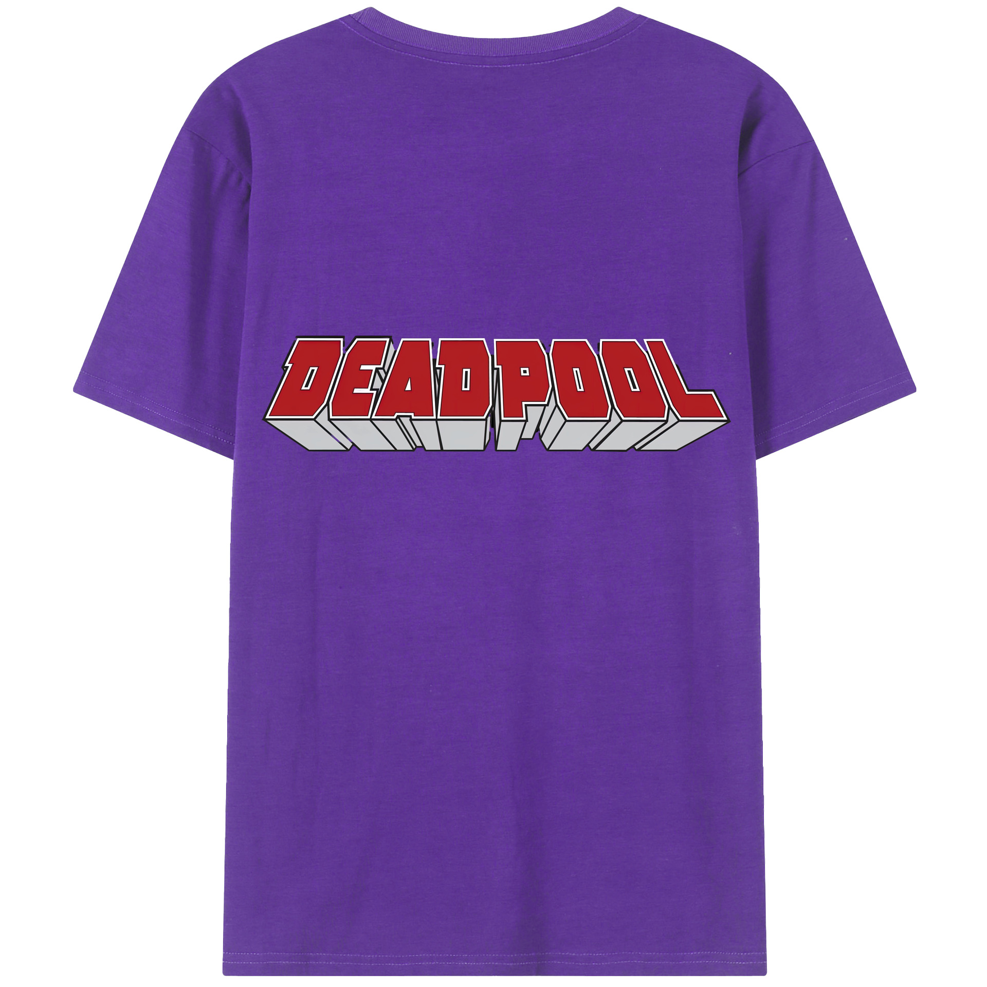 （画像用） Deadpool デッドプール 綿100％ メンズ半袖Tシャツ（バックプリント） 通気性