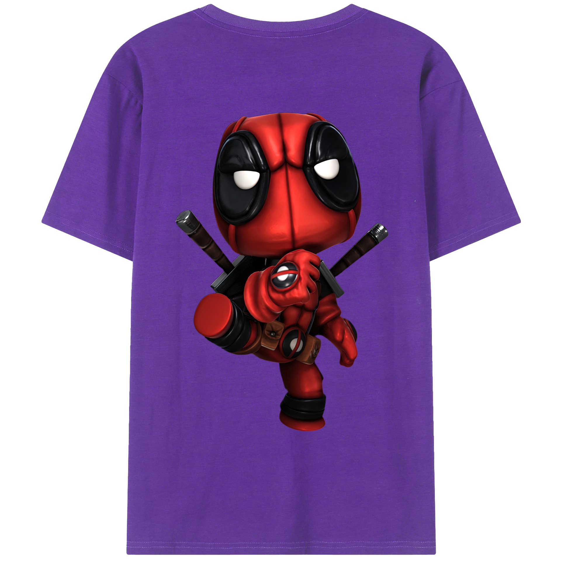 （画像用） Deadpool デッドプール 綿100％ メンズ半袖Tシャツ（バックプリント） 通気性
