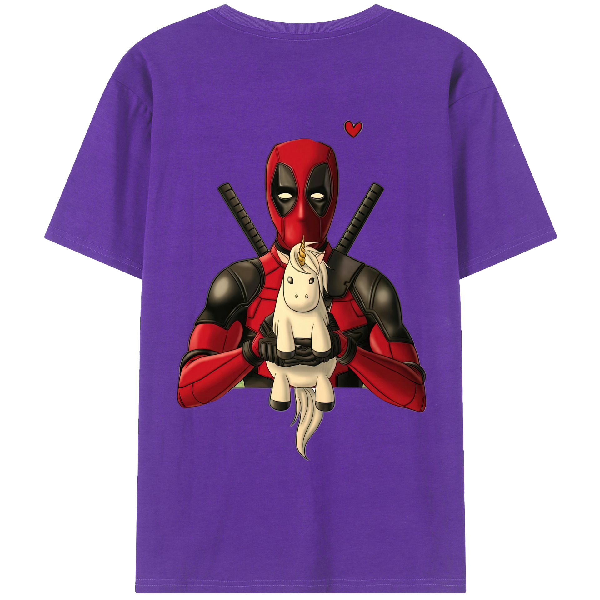 （画像用） Deadpool デッドプール 綿100％ メンズ半袖Tシャツ（バックプリント） 通気性