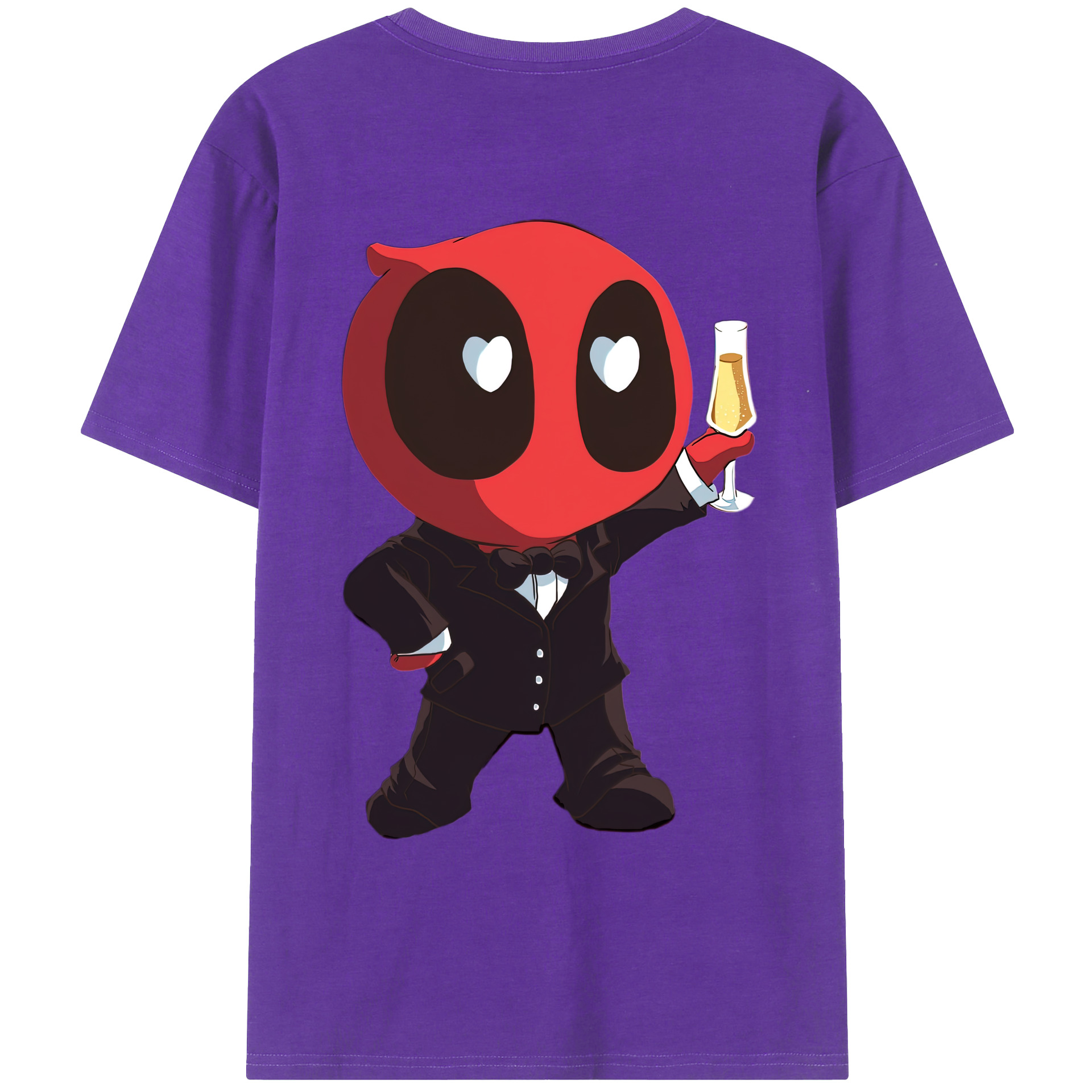 （画像用） Deadpool デッドプール 綿100％ メンズ半袖Tシャツ（バックプリント） 通気性