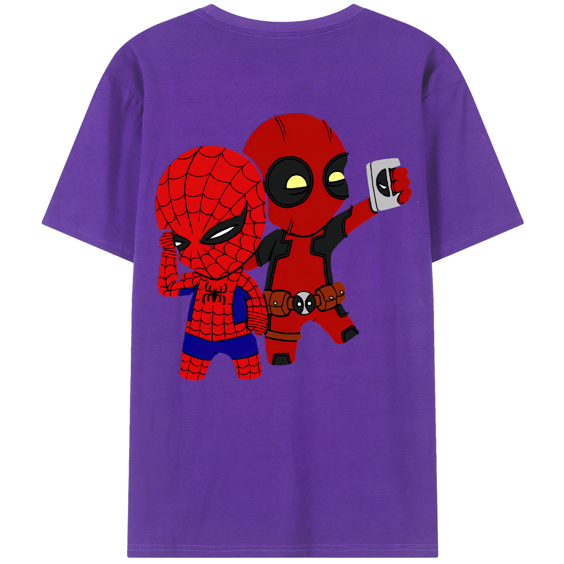 （画像用） Deadpool デッドプール 綿100％ メンズ半袖Tシャツ（バックプリント） 通気性
