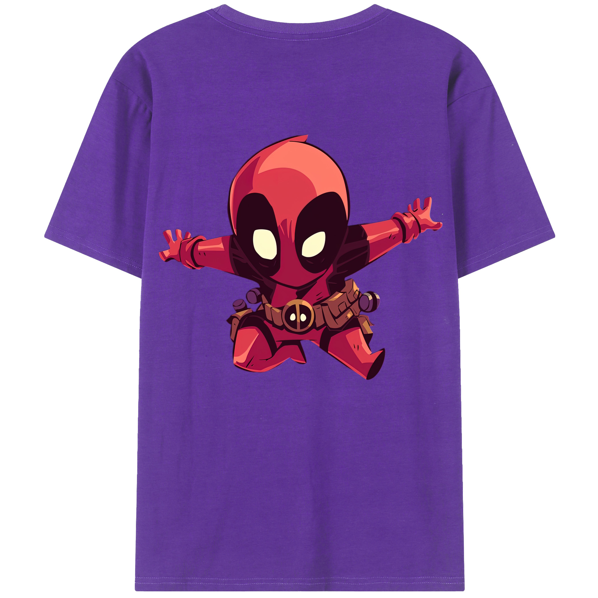 （画像用） Deadpool デッドプール 綿100％ メンズ半袖Tシャツ（バックプリント） 通気性