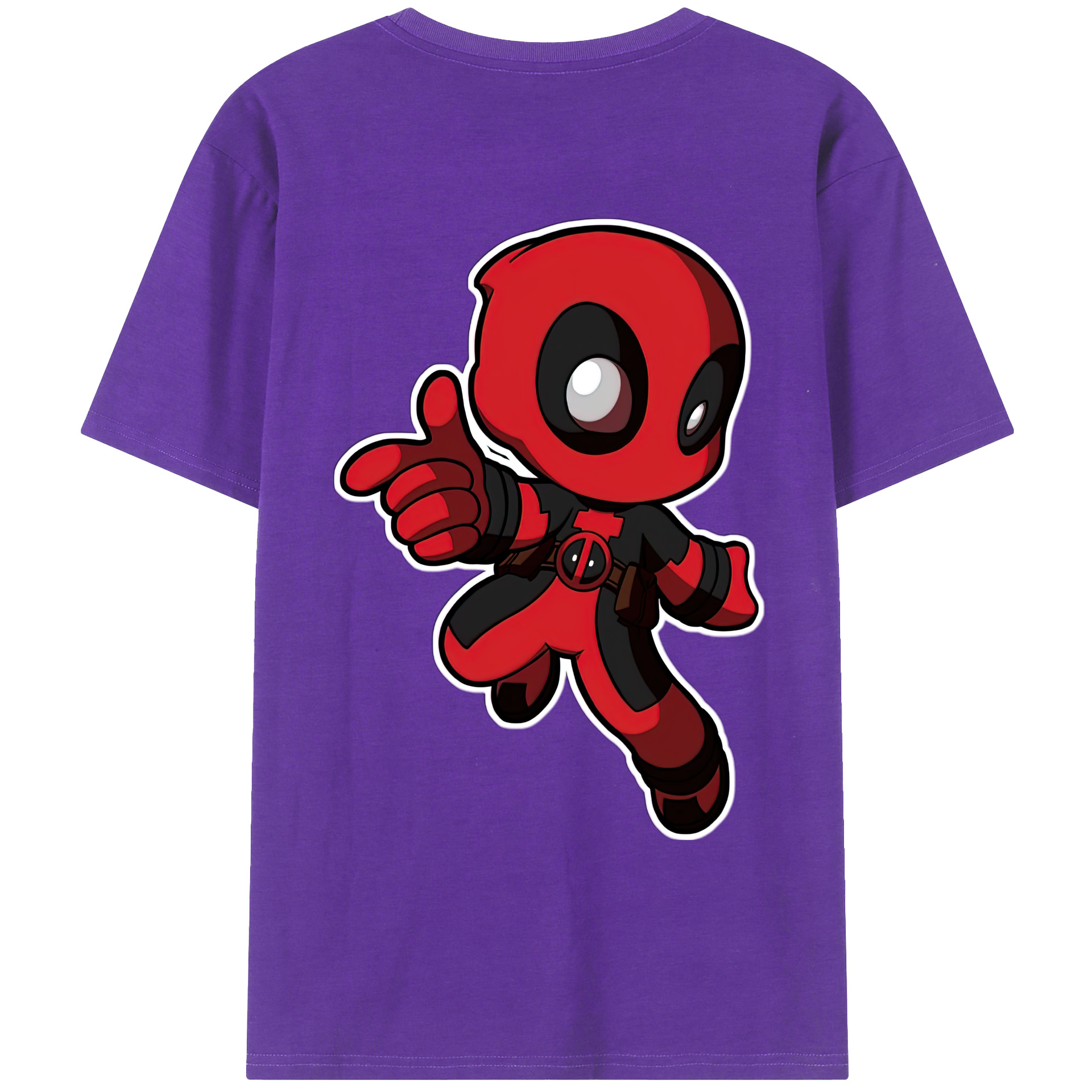 （画像用） Deadpool デッドプール 綿100％ メンズ半袖Tシャツ（バックプリント） 通気性