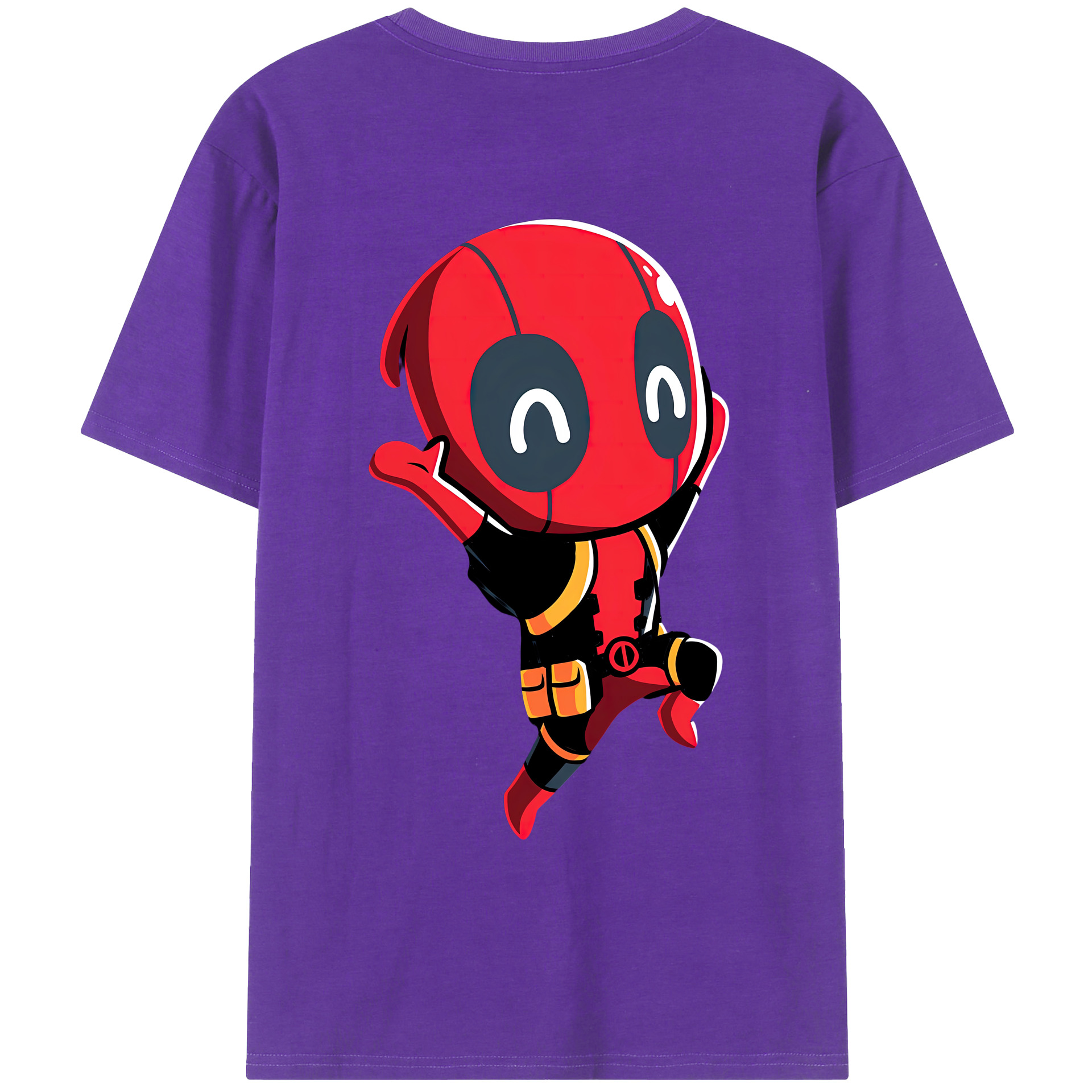（画像用） Deadpool デッドプール 綿100％ メンズ半袖Tシャツ（バックプリント） 通気性