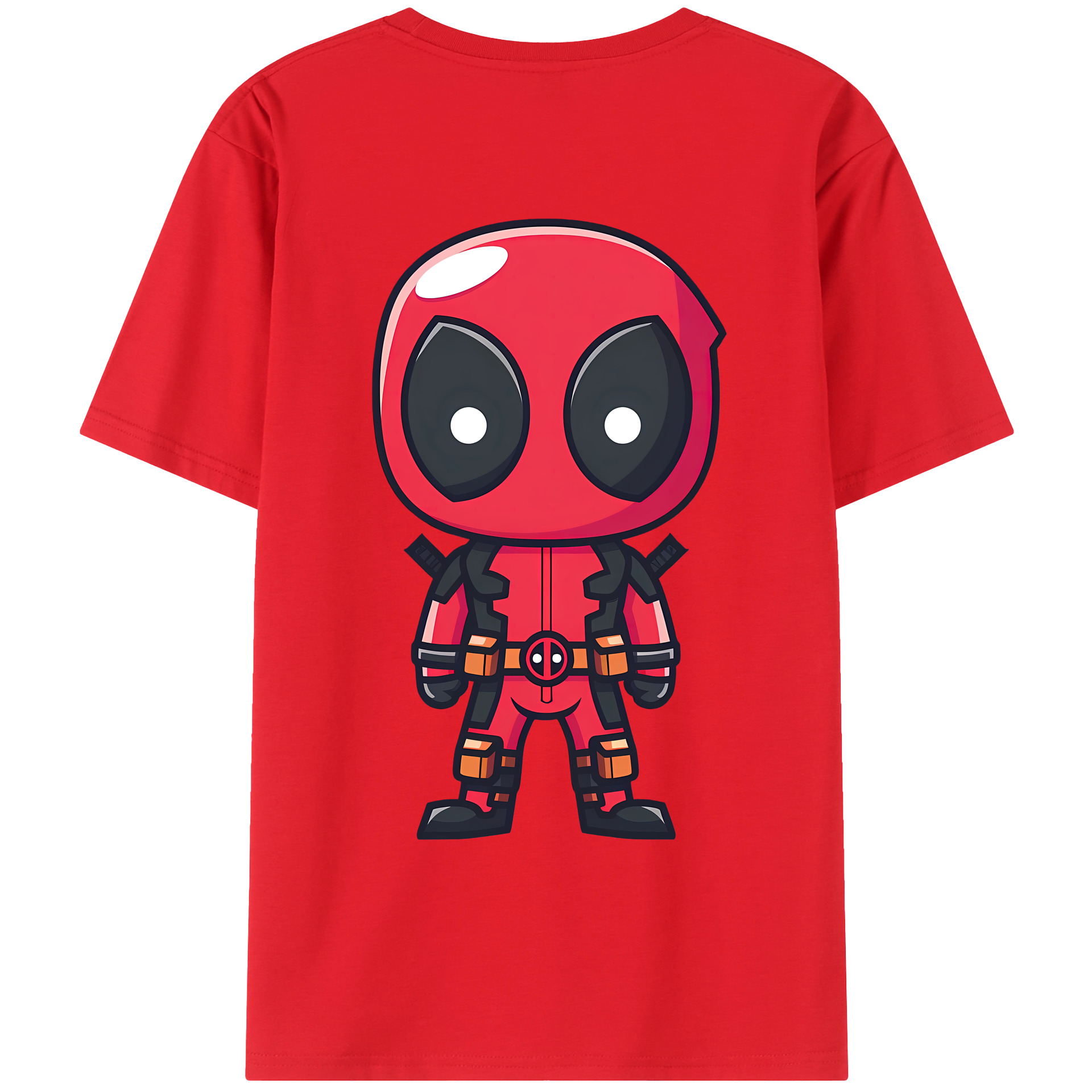 （画像用） Deadpool デッドプール 綿100％ メンズ半袖Tシャツ（バックプリント） 通気性