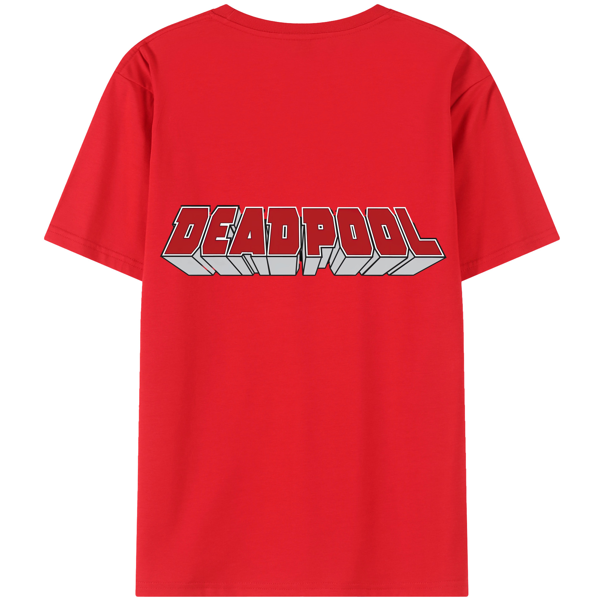 （画像用） Deadpool デッドプール 綿100％ メンズ半袖Tシャツ（バックプリント） 通気性