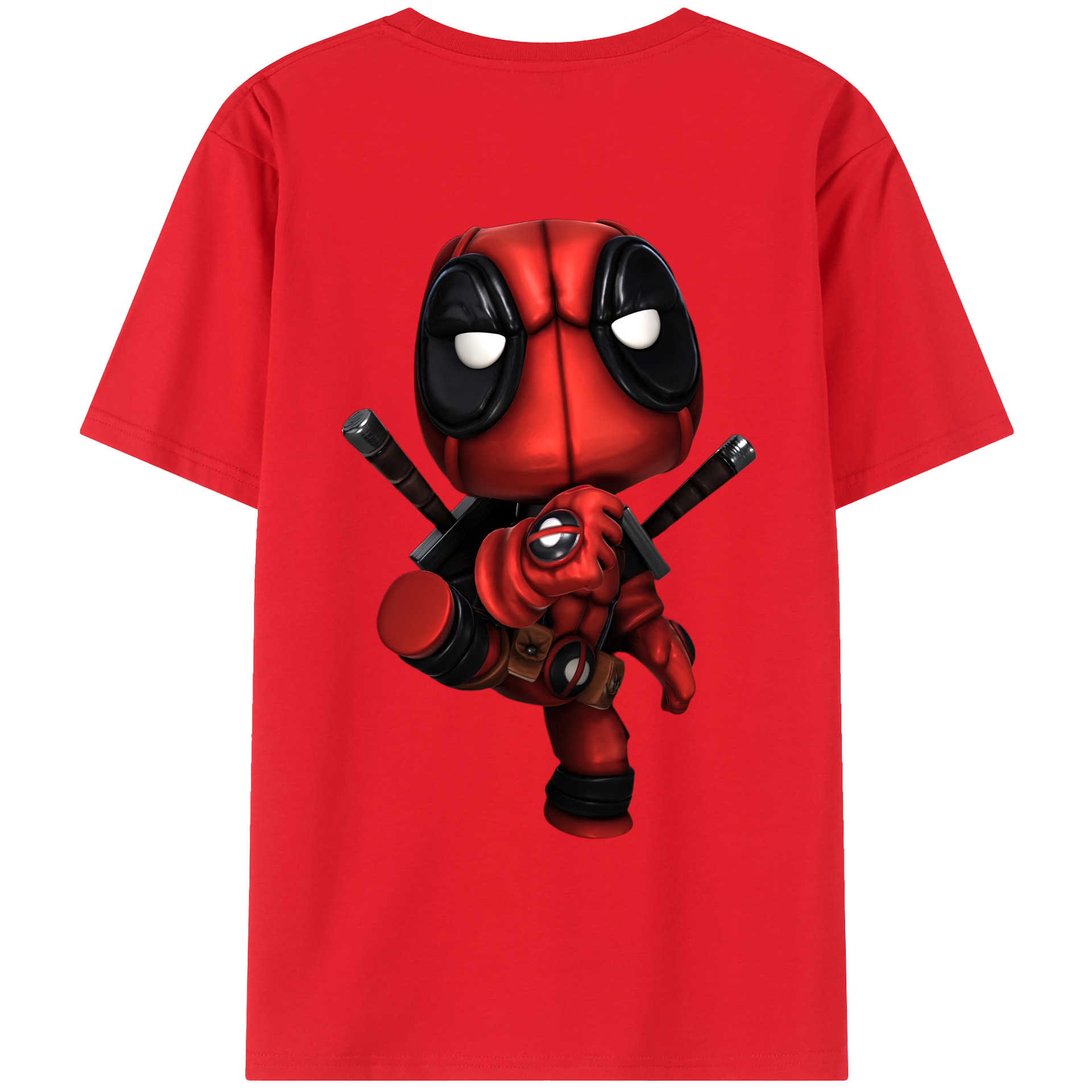 （画像用） Deadpool デッドプール 綿100％ メンズ半袖Tシャツ（バックプリント） 通気性