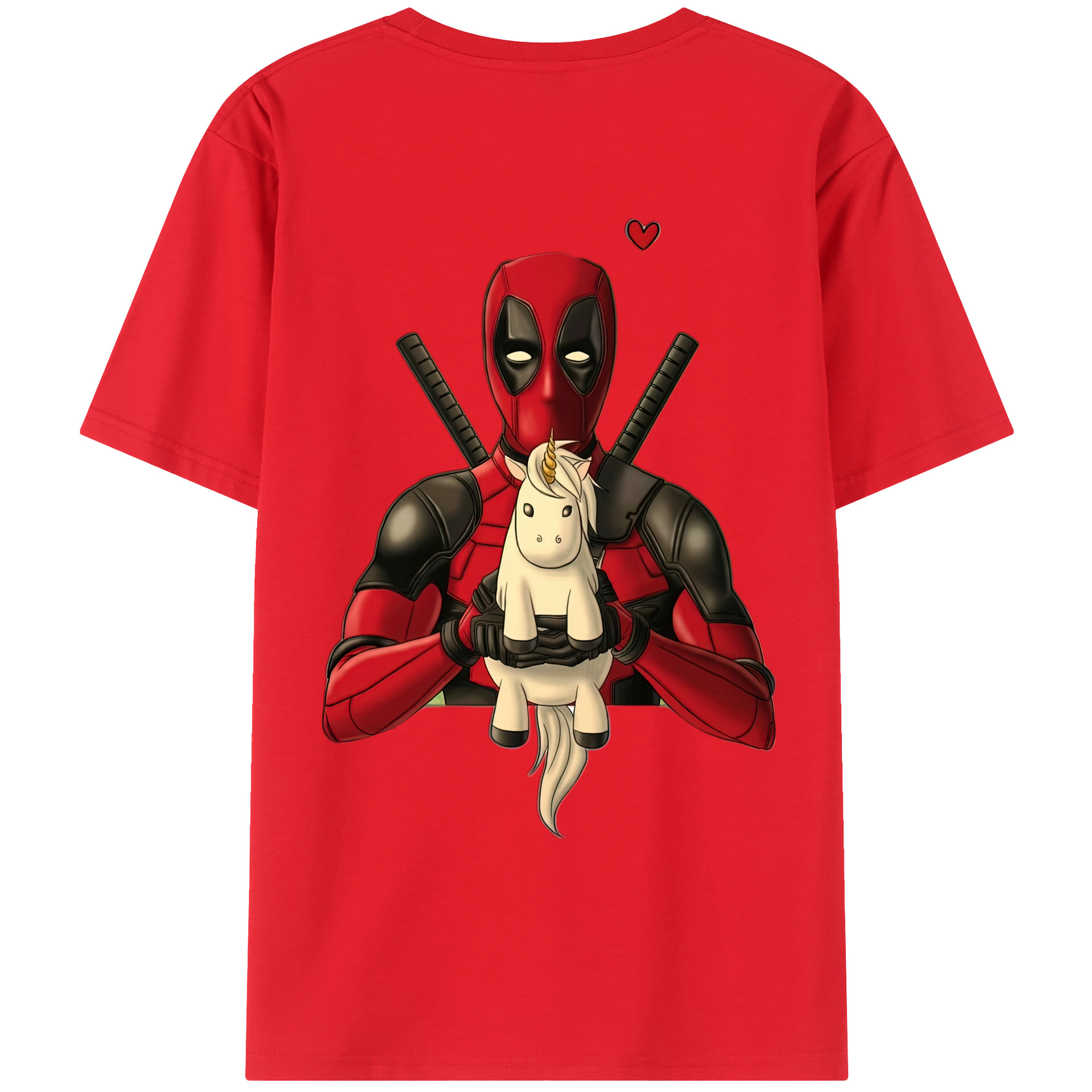 （画像用） Deadpool デッドプール 綿100％ メンズ半袖Tシャツ（バックプリント） 通気性