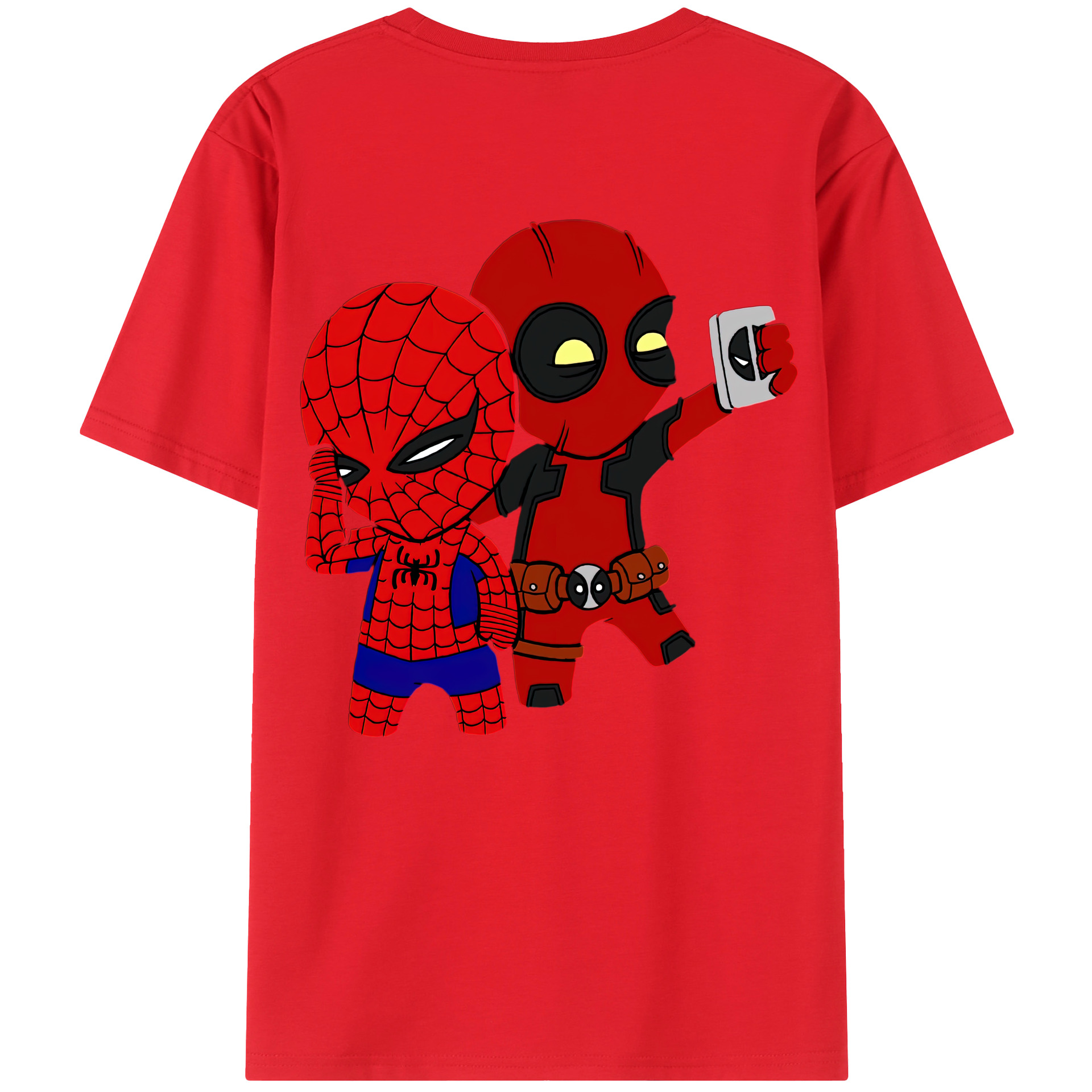 （画像用） Deadpool デッドプール 綿100％ メンズ半袖Tシャツ（バックプリント） 通気性