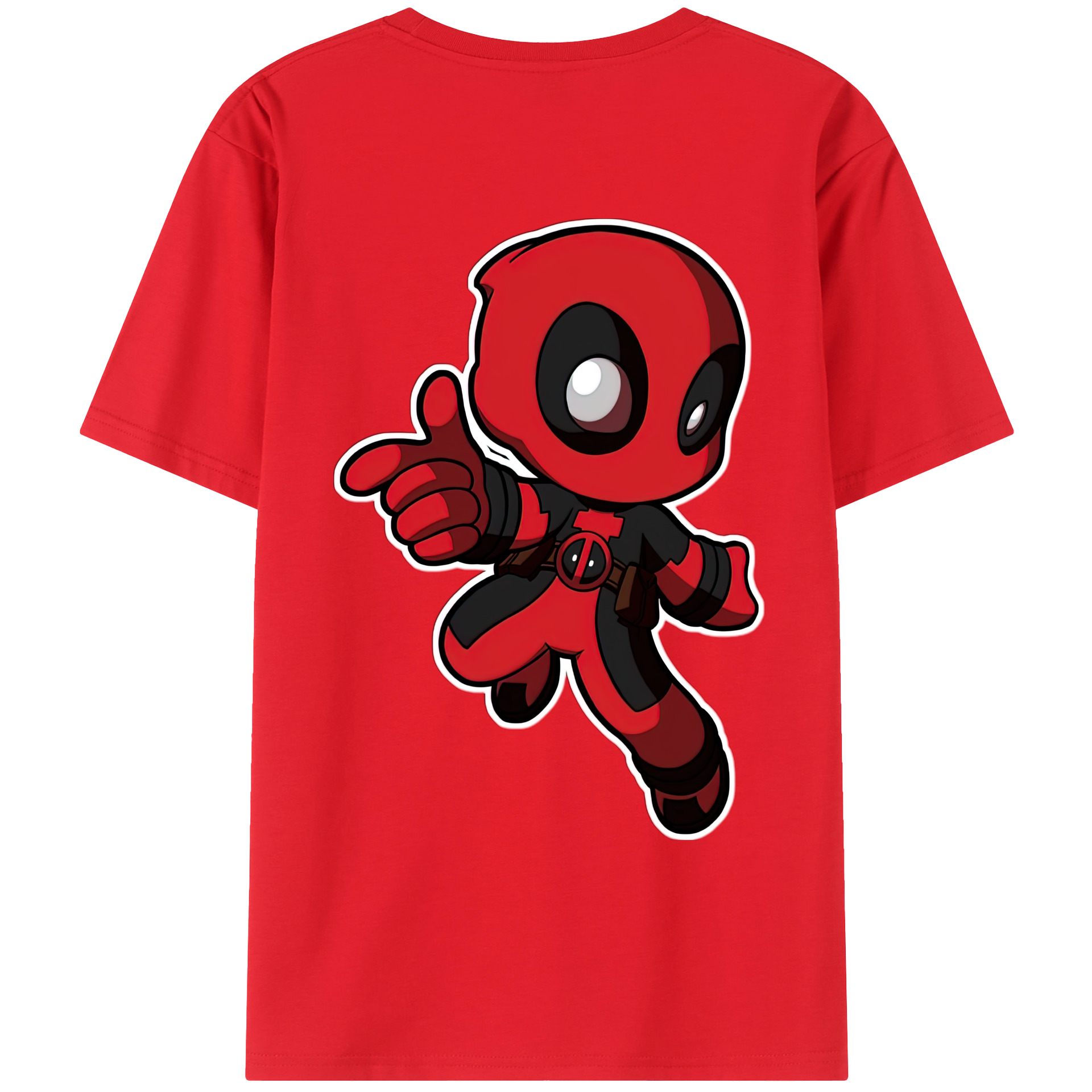 （画像用） Deadpool デッドプール 綿100％ メンズ半袖Tシャツ（バックプリント） 通気性