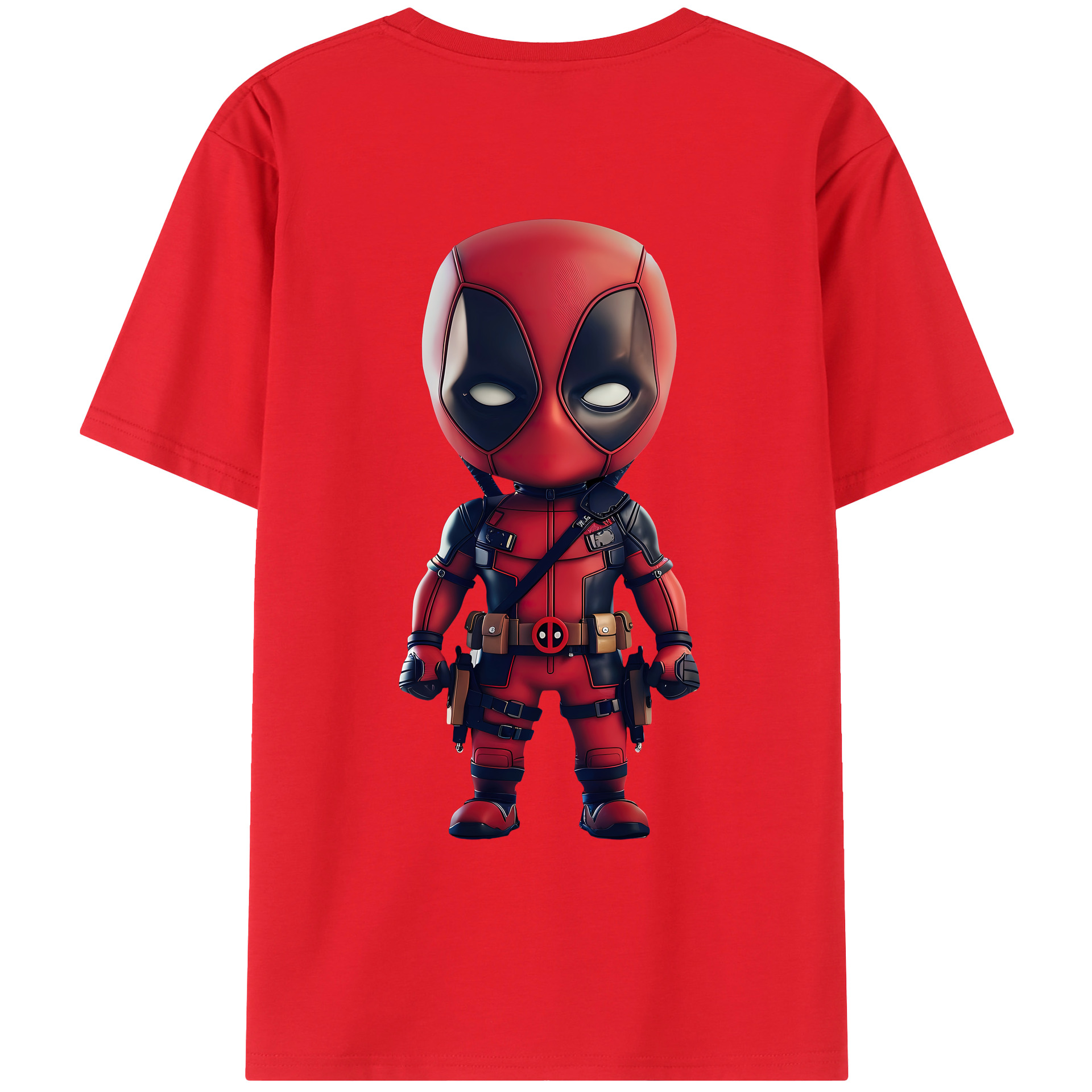 （画像用） Deadpool デッドプール 綿100％ メンズ半袖Tシャツ（バックプリント） 通気性