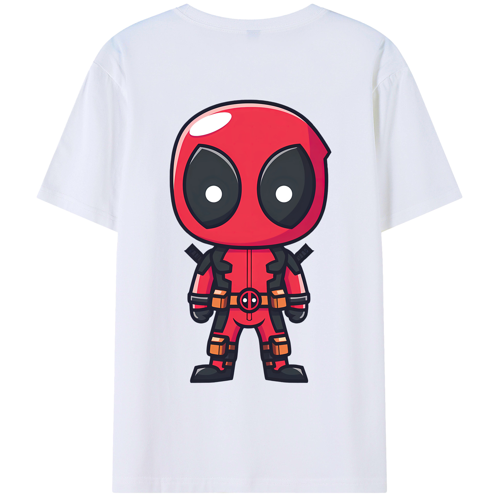 （画像用） Deadpool デッドプール 綿100％ メンズ半袖Tシャツ（バックプリント） 通気性