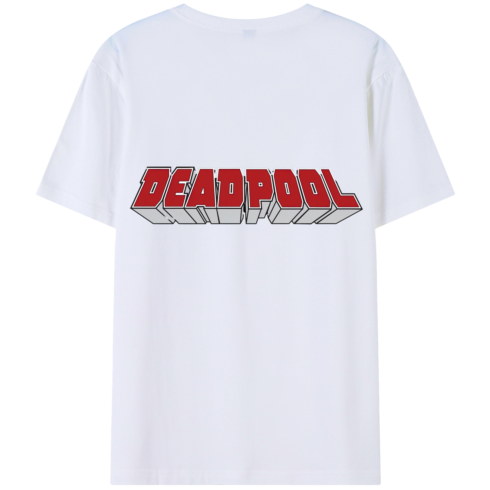 （画像用） Deadpool デッドプール 綿100％ メンズ半袖Tシャツ（バックプリント） 通気性