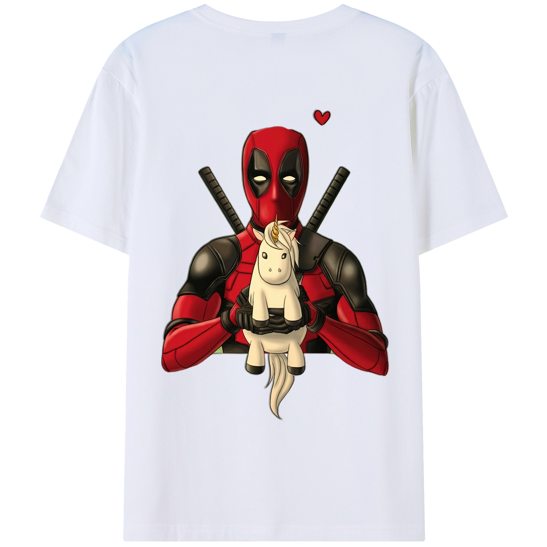 （画像用） Deadpool デッドプール 綿100％ メンズ半袖Tシャツ（バックプリント） 通気性