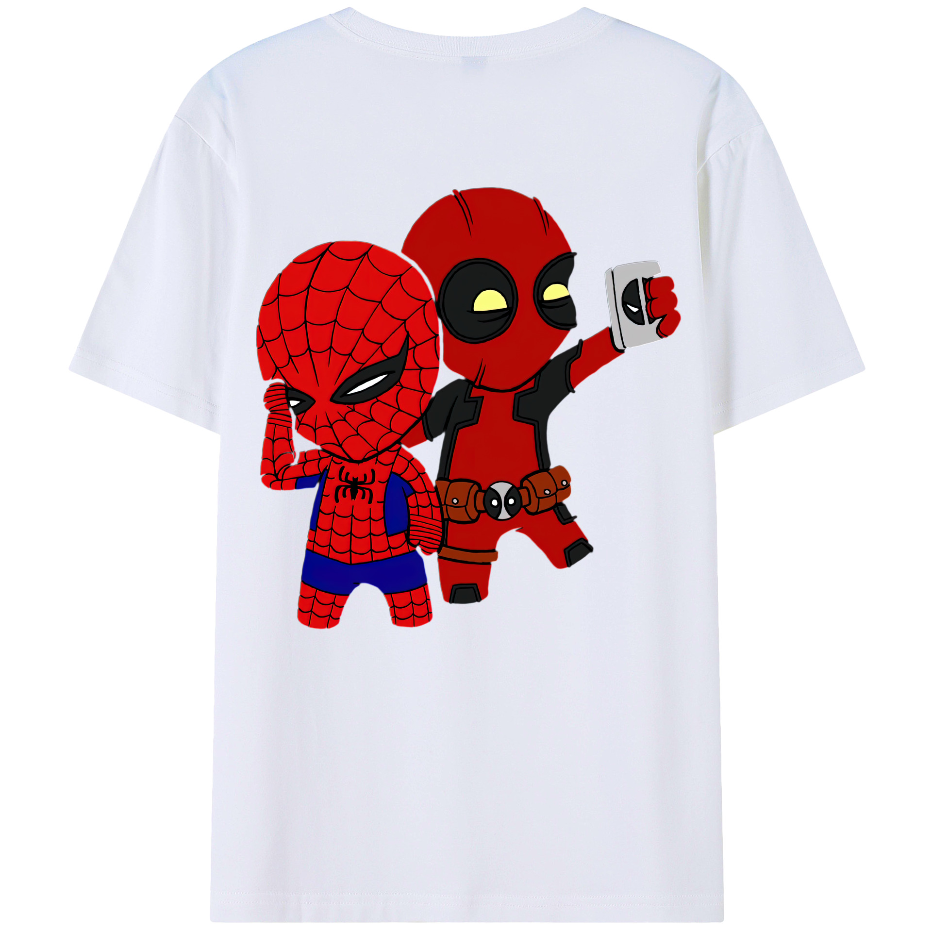 （画像用） Deadpool デッドプール 綿100％ メンズ半袖Tシャツ（バックプリント） 通気性
