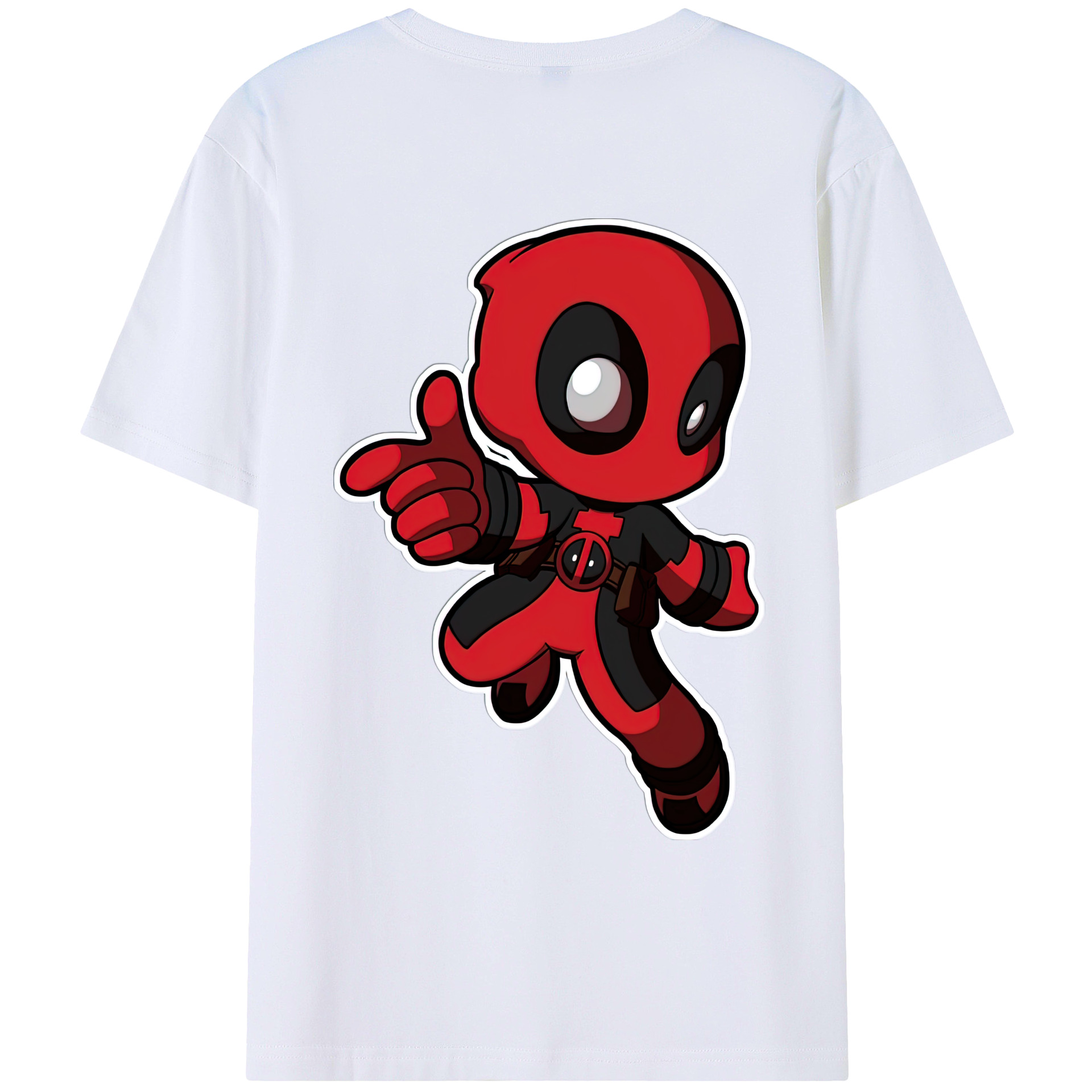 （画像用） Deadpool デッドプール 綿100％ メンズ半袖Tシャツ（バックプリント） 通気性