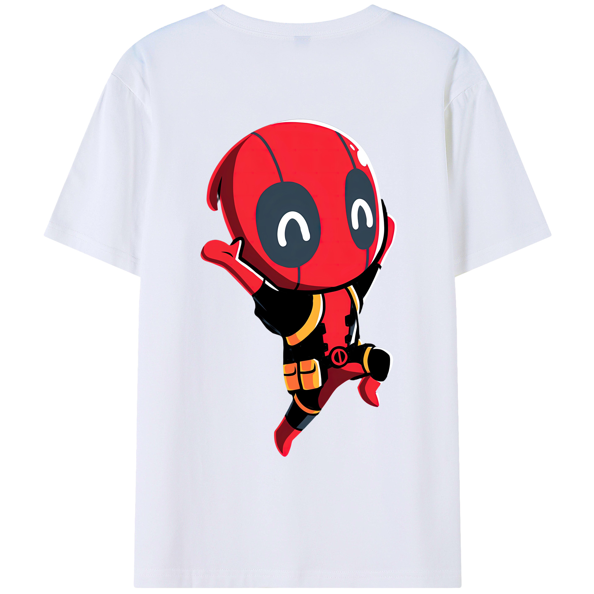 （画像用） Deadpool デッドプール 綿100％ メンズ半袖Tシャツ（バックプリント） 通気性