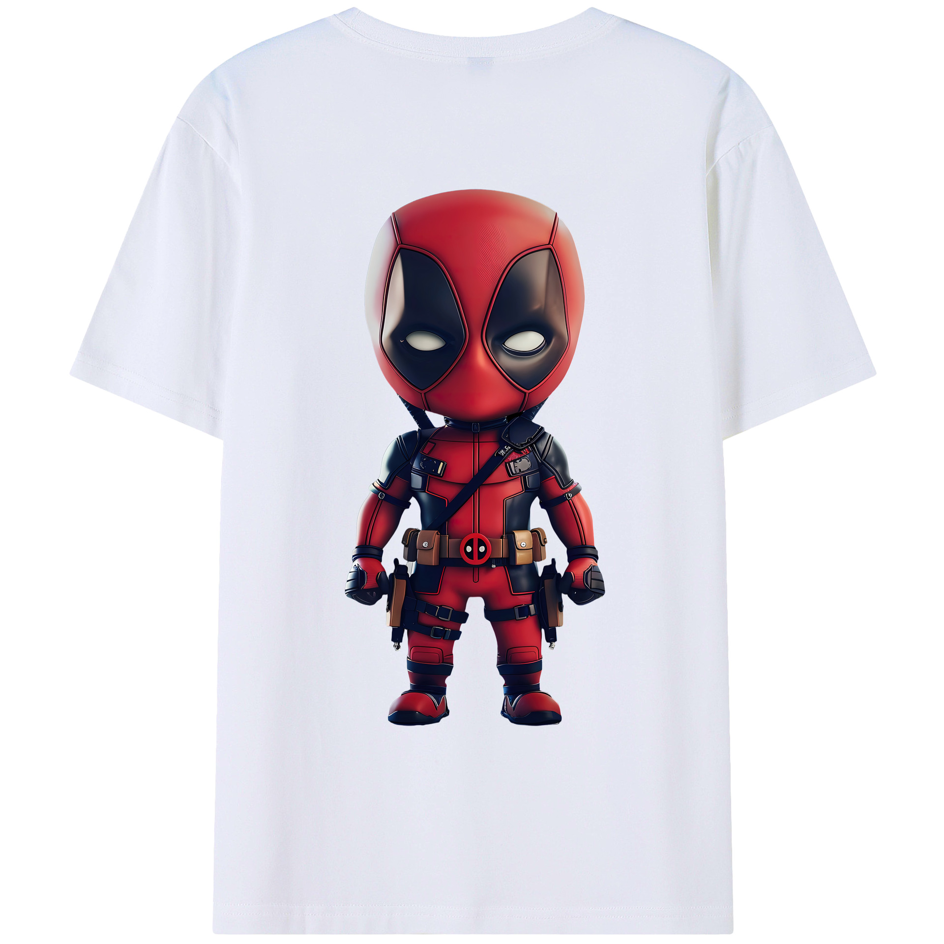 （画像用） Deadpool デッドプール 綿100％ メンズ半袖Tシャツ（バックプリント） 通気性