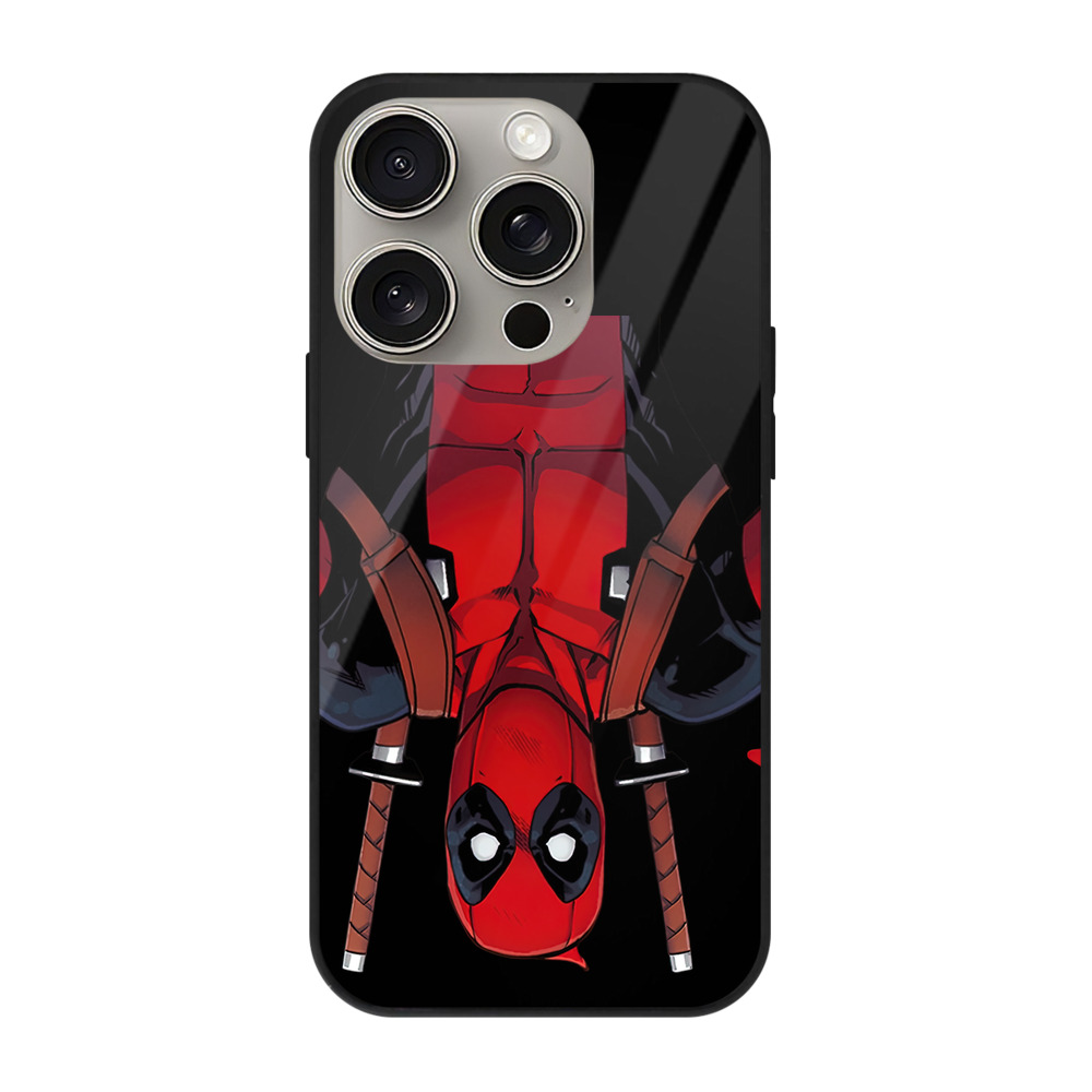 （画像用） Deadpool デッドプール 【iPhone15Pro対応】スマホケース 耐衝撃＆黄変防止 背面ガラス