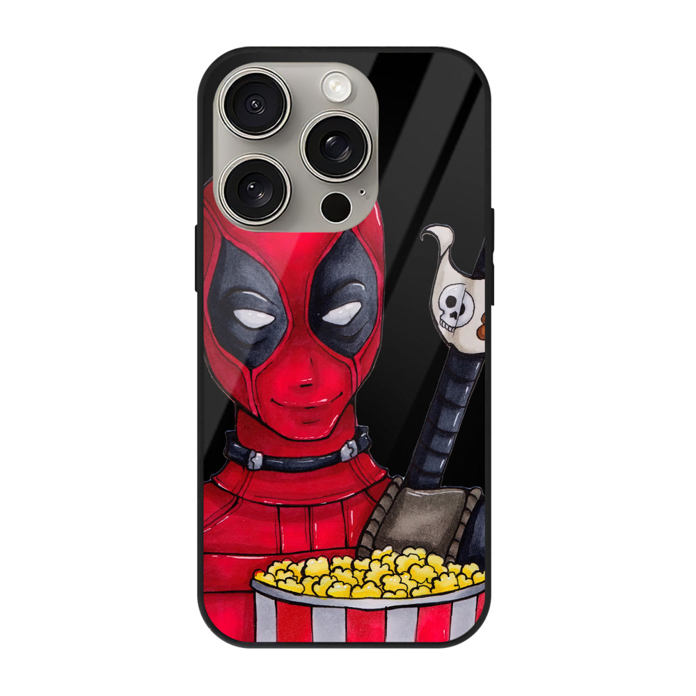 （画像用） Deadpool デッドプール 【iPhone15Pro対応】スマホケース 耐衝撃＆黄変防止 背面ガラス