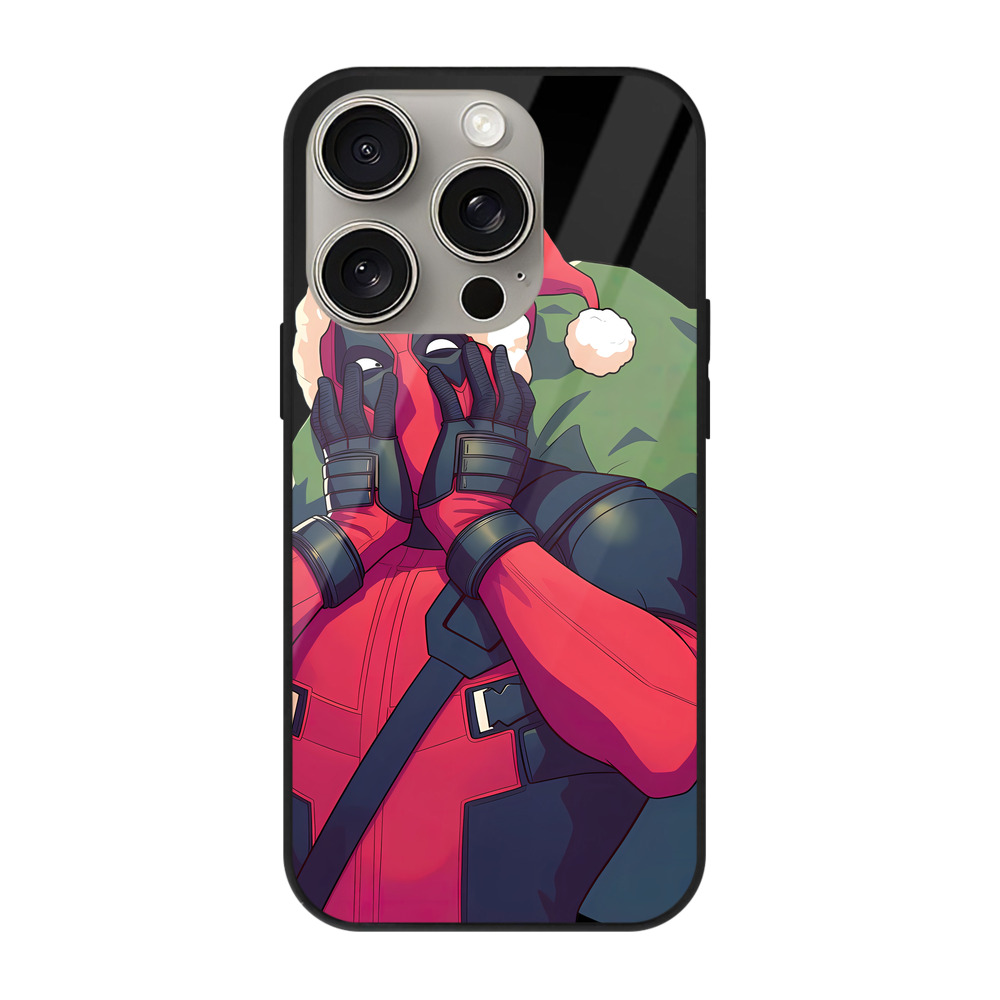 （画像用） Deadpool デッドプール 【iPhone15Pro対応】スマホケース 耐衝撃＆黄変防止 背面ガラス