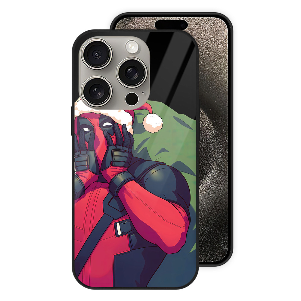 （画像用） Deadpool デッドプール 【iPhone15Pro対応】スマホケース 耐衝撃＆黄変防止 背面ガラス