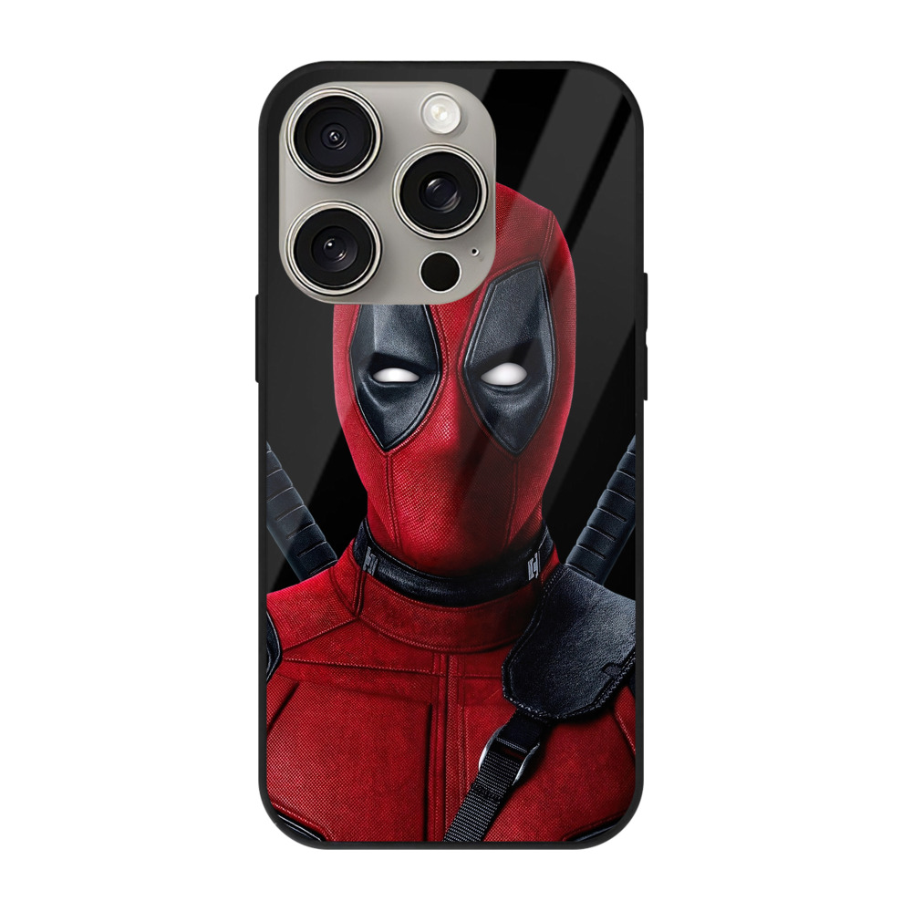 （画像用） Deadpool デッドプール 【iPhone15Pro対応】スマホケース 耐衝撃＆黄変防止 背面ガラス