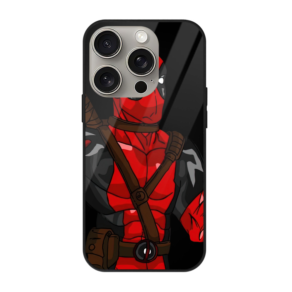 （画像用） Deadpool デッドプール 【iPhone15Pro対応】スマホケース 耐衝撃＆黄変防止 背面ガラス