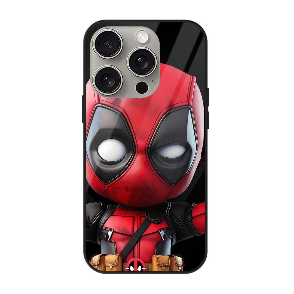（画像用） Deadpool デッドプール 【iPhone15Pro対応】スマホケース 耐衝撃＆黄変防止 背面ガラス