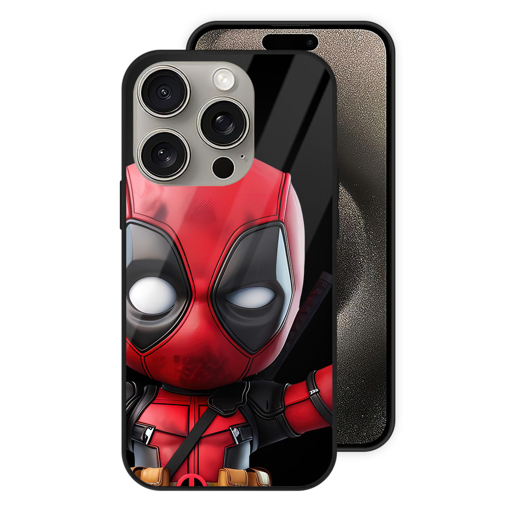 （画像用） Deadpool デッドプール 【iPhone15Pro対応】スマホケース 耐衝撃＆黄変防止 背面ガラス