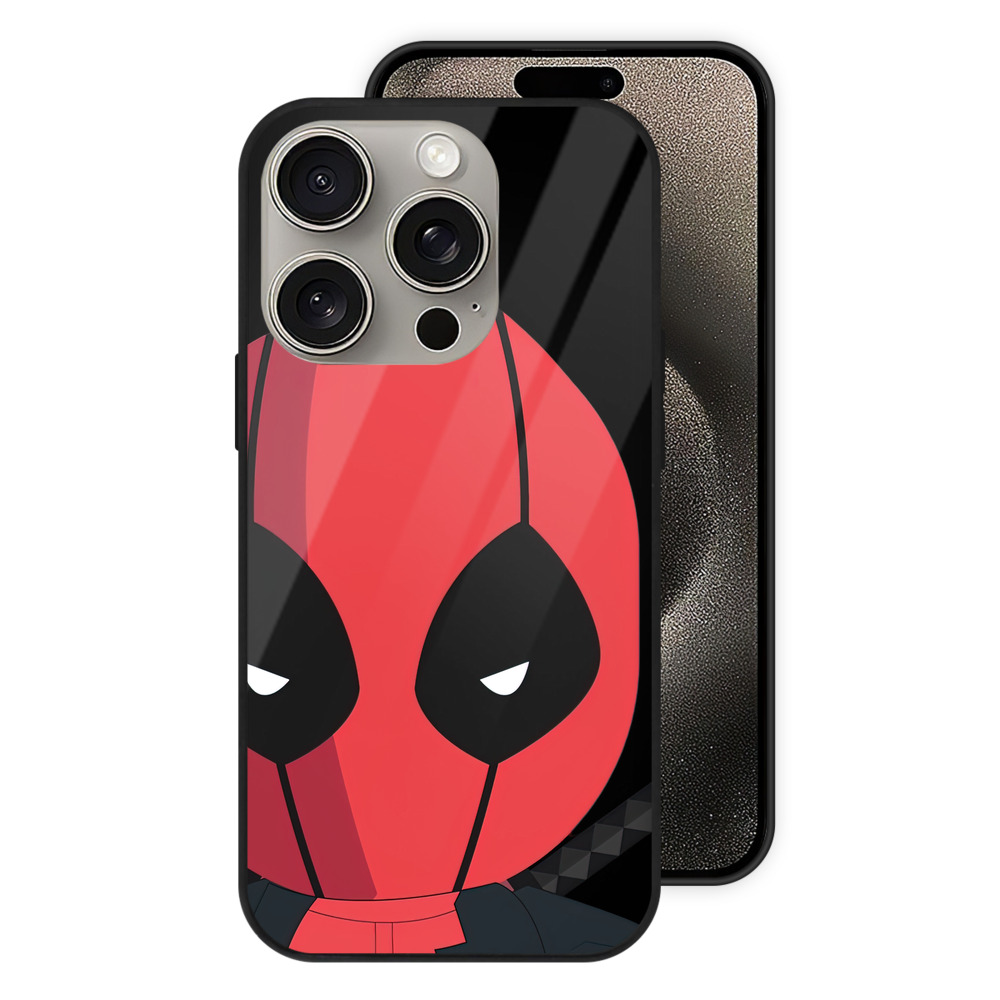 （画像用） Deadpool デッドプール 【iPhone15Pro対応】スマホケース 耐衝撃＆黄変防止 背面ガラス