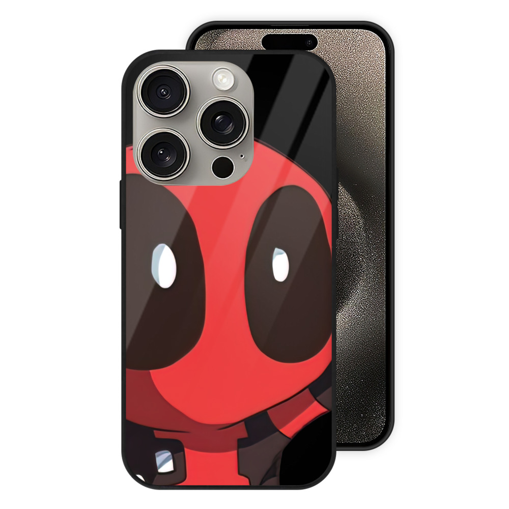 （画像用） Deadpool デッドプール 【iPhone15Pro対応】スマホケース 耐衝撃＆黄変防止 背面ガラス