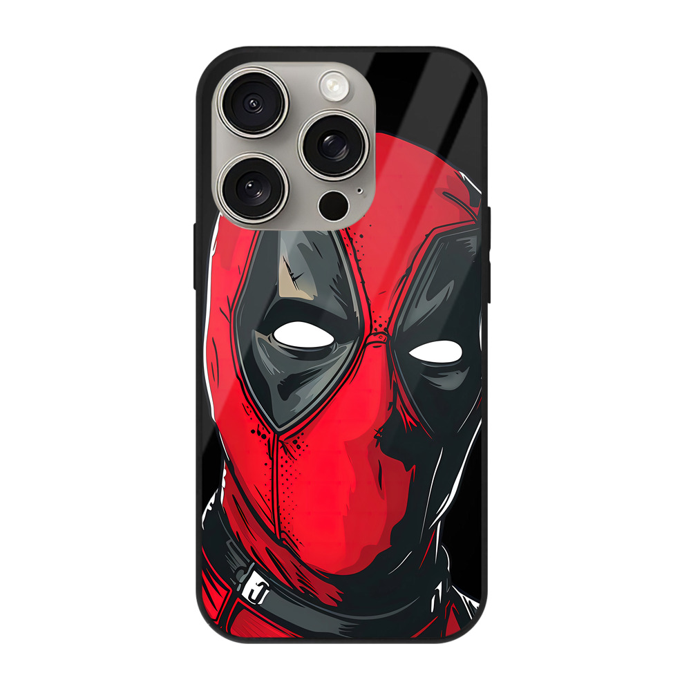 （画像用） Deadpool デッドプール 【iPhone15Pro対応】スマホケース 耐衝撃＆黄変防止 背面ガラス