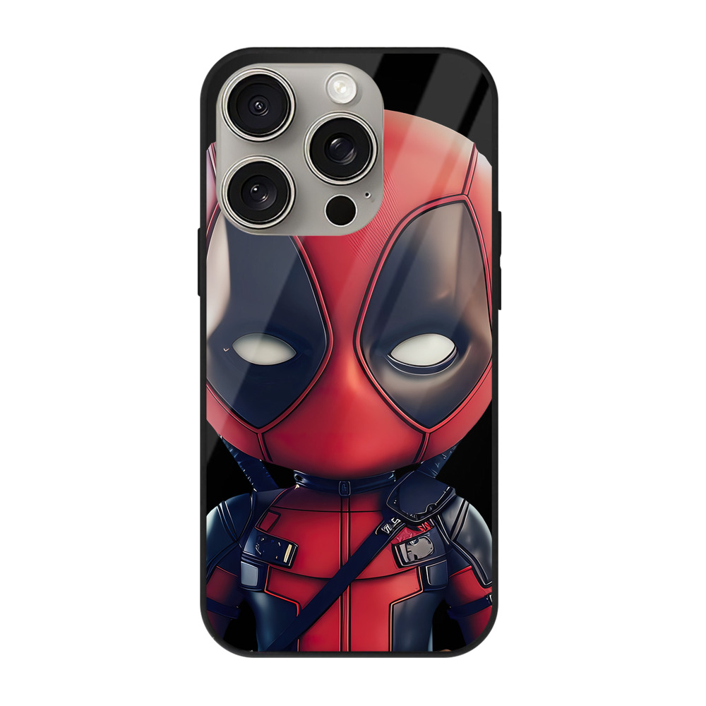 （画像用） Deadpool デッドプール 【iPhone15Pro対応】スマホケース 耐衝撃＆黄変防止 背面ガラス