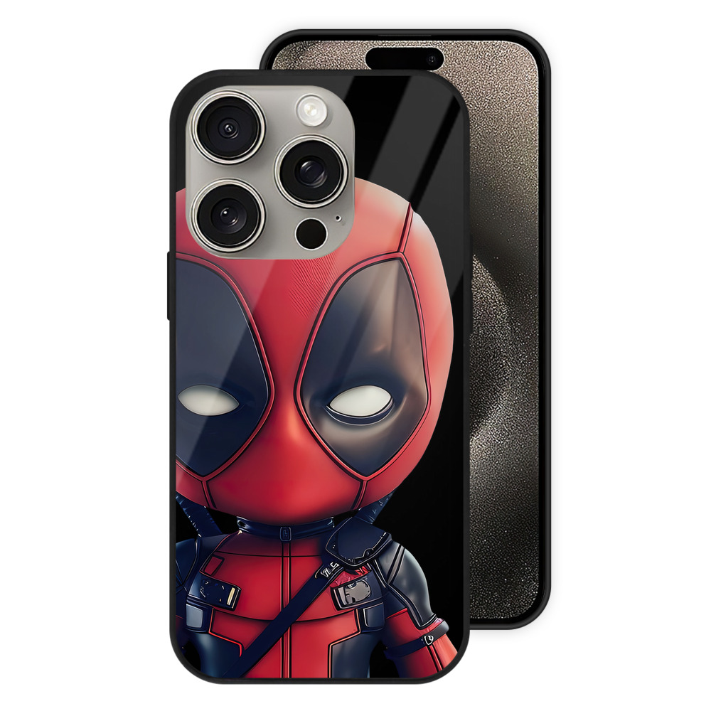 （画像用） Deadpool デッドプール 【iPhone15Pro対応】スマホケース 耐衝撃＆黄変防止 背面ガラス