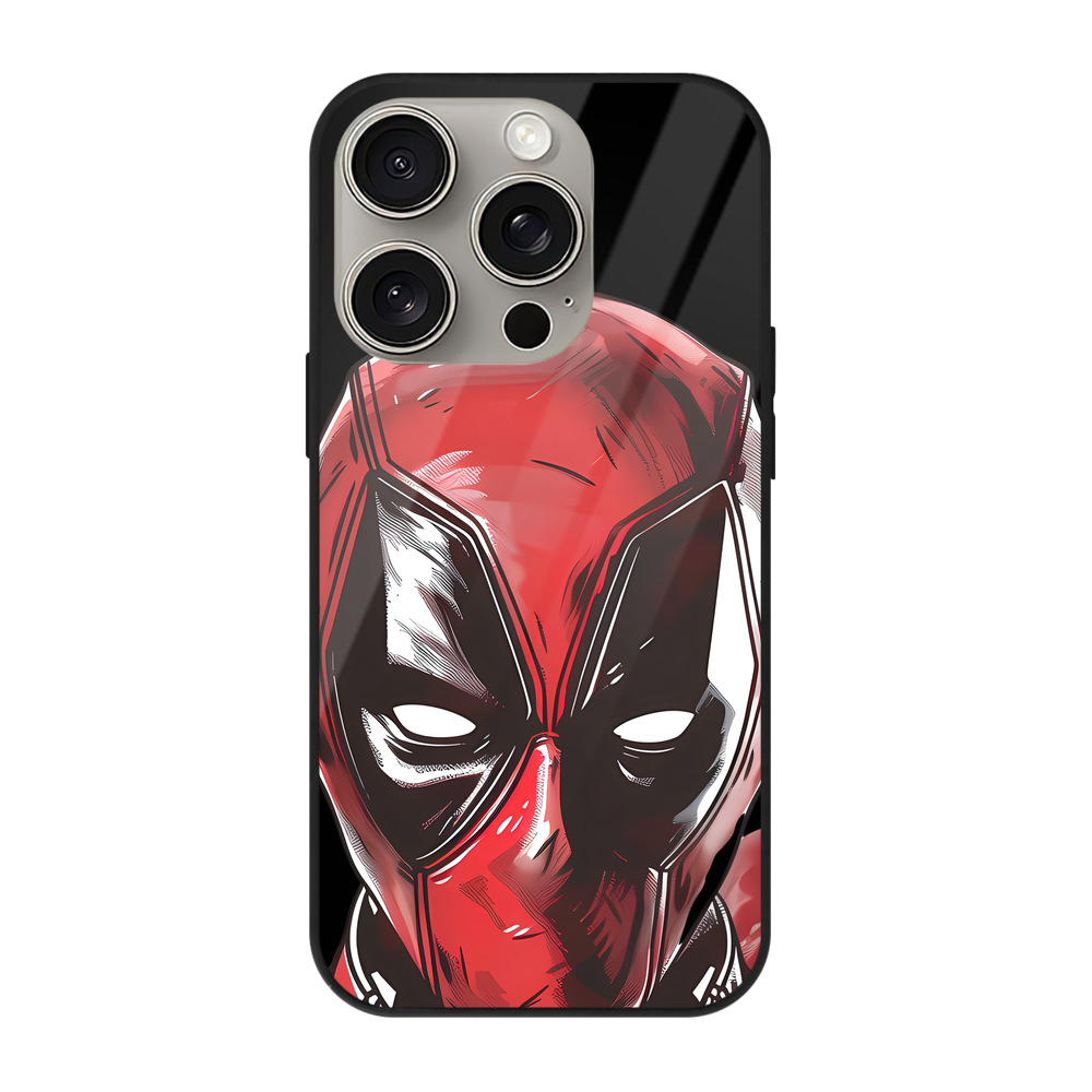 （画像用） Deadpool デッドプール 【iPhone15Pro対応】スマホケース 耐衝撃＆黄変防止 背面ガラス