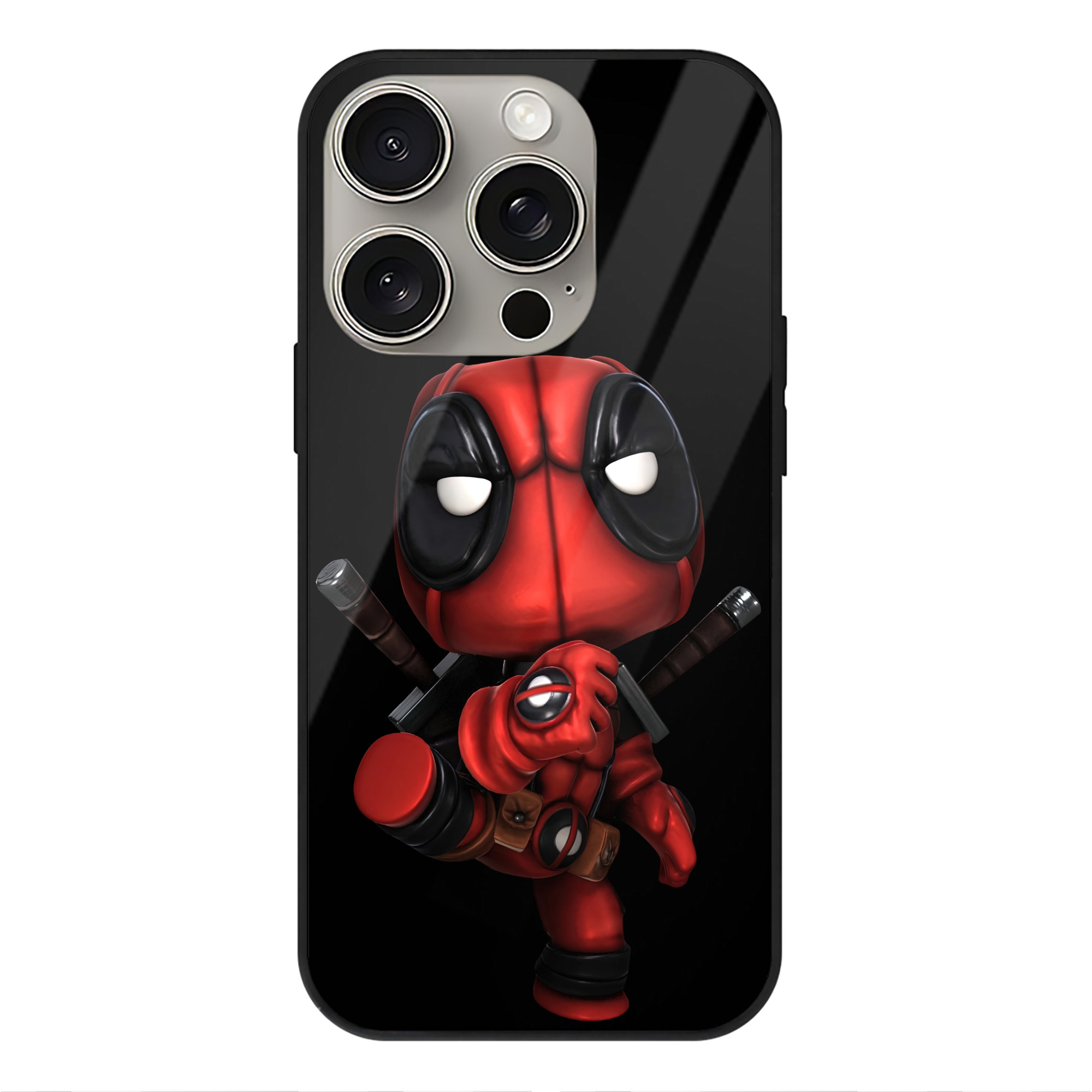 （画像用） Deadpool デッドプール 【iPhone15Pro対応】スマホケース 耐衝撃＆黄変防止 背面ガラス