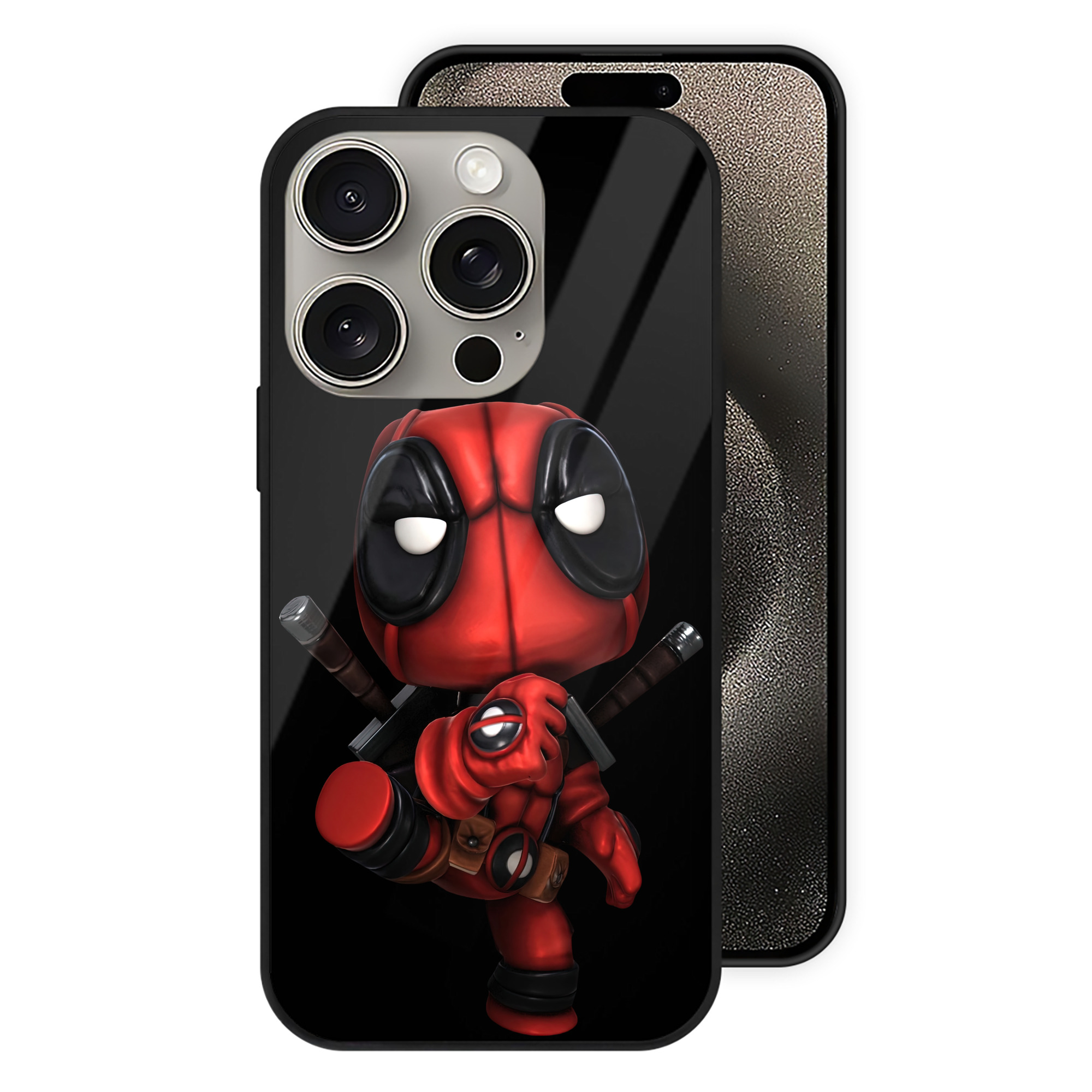 （画像用） Deadpool デッドプール 【iPhone15Pro対応】スマホケース 耐衝撃＆黄変防止 背面ガラス