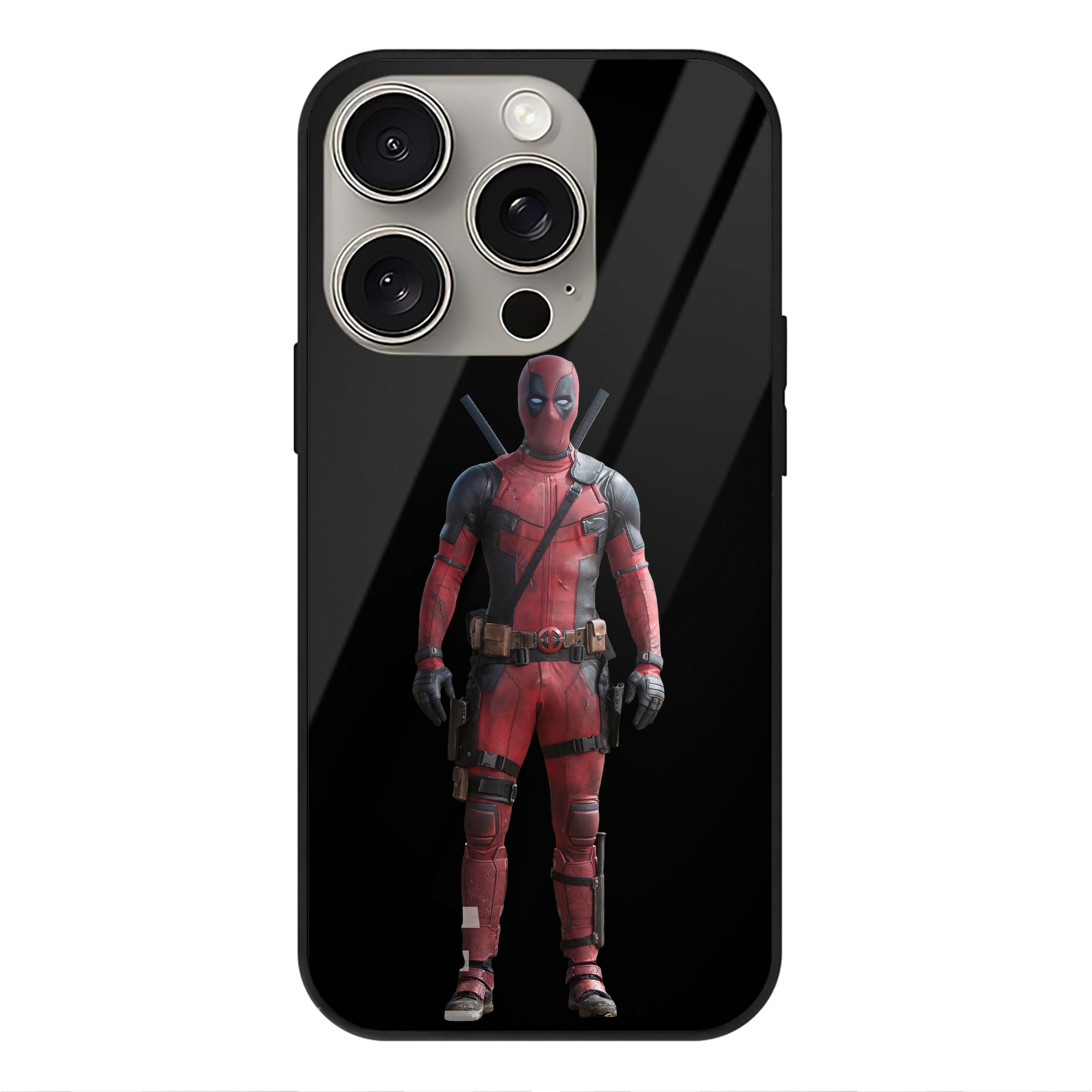 （画像用） Deadpool デッドプール 【iPhone15Pro対応】スマホケース 耐衝撃＆黄変防止 背面ガラス